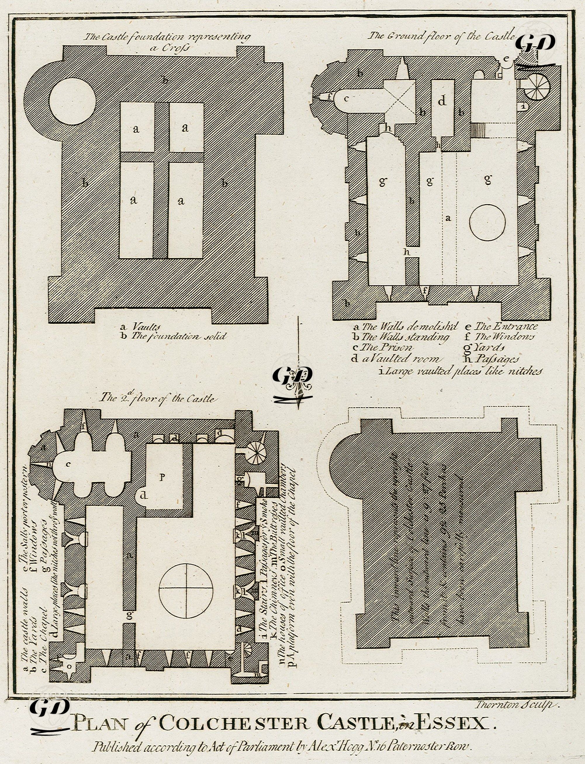 Colchester Kalesinin Planı, Essex -  - 1786