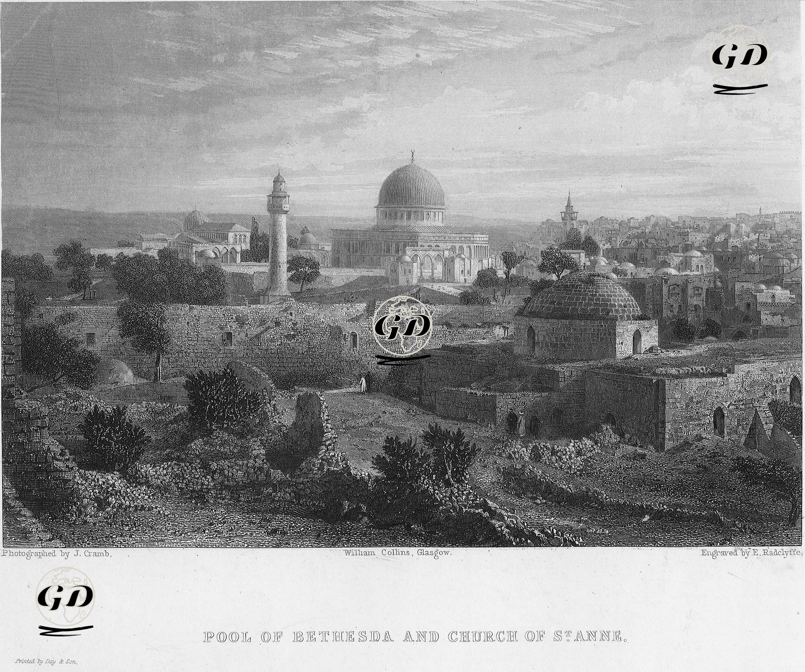 Bethesda Havuzu Ve St.Anne Kilisesi - John Cramb (Active 1850-1860) (Photographer-Fotoğrafçı) - 1850's