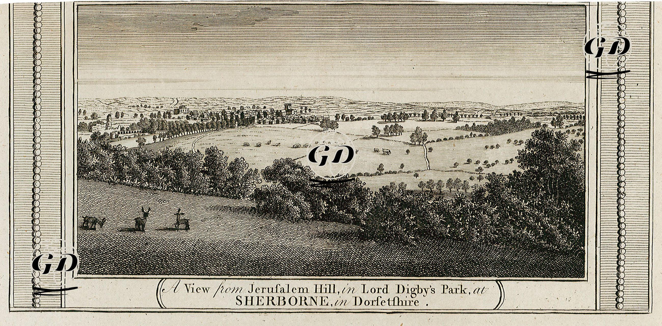 Lord Digby's Park'daki Jerusalem Tepesinden Bir Manzara, Sherborne, Dorsetshire -  - 1774