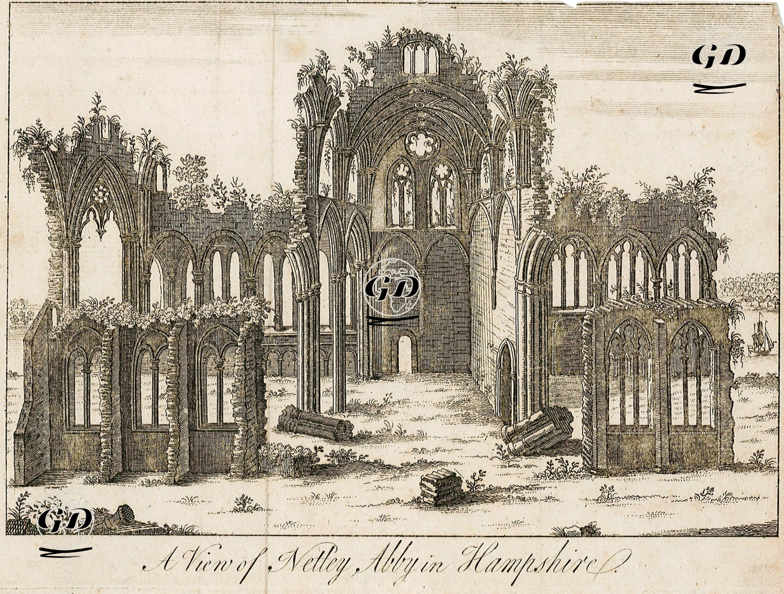 A View Of Netley Abby in Hampshire -  - 1780's