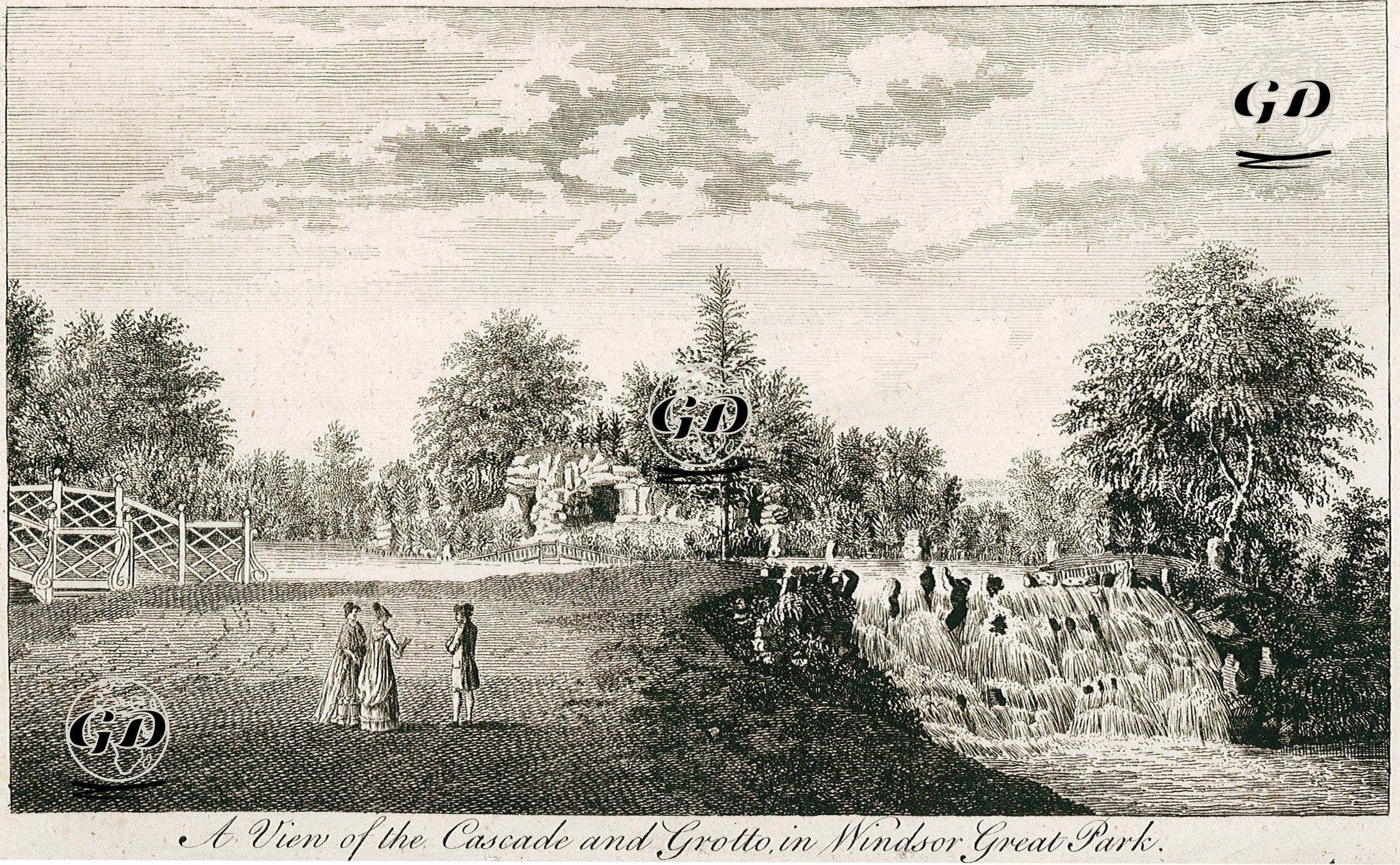 A View Of The Cascade And Grotto in Windsor Great Park -  - 1776