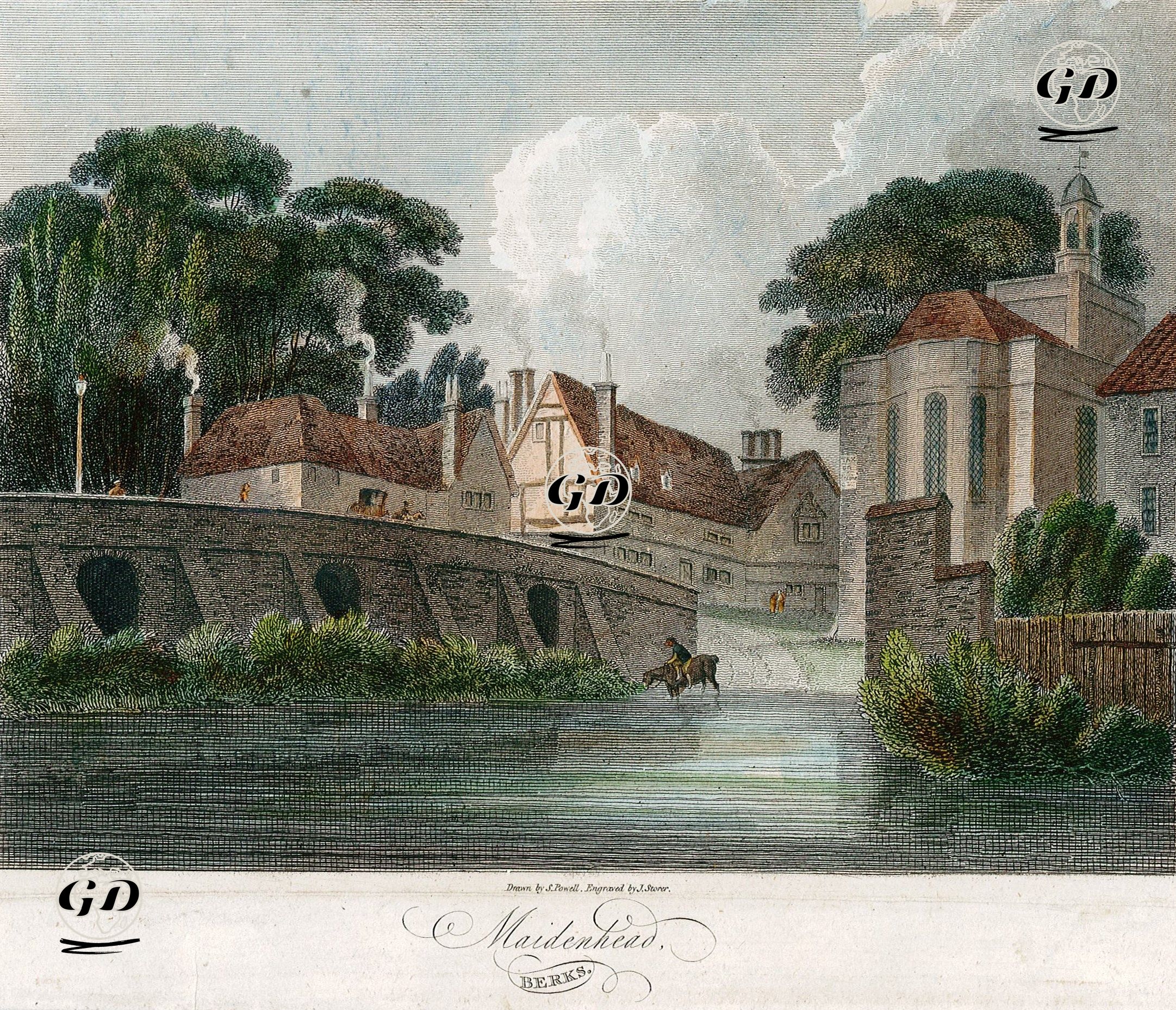Maidenhead Köprüsü, Berkshire - S.Powell - 1800's