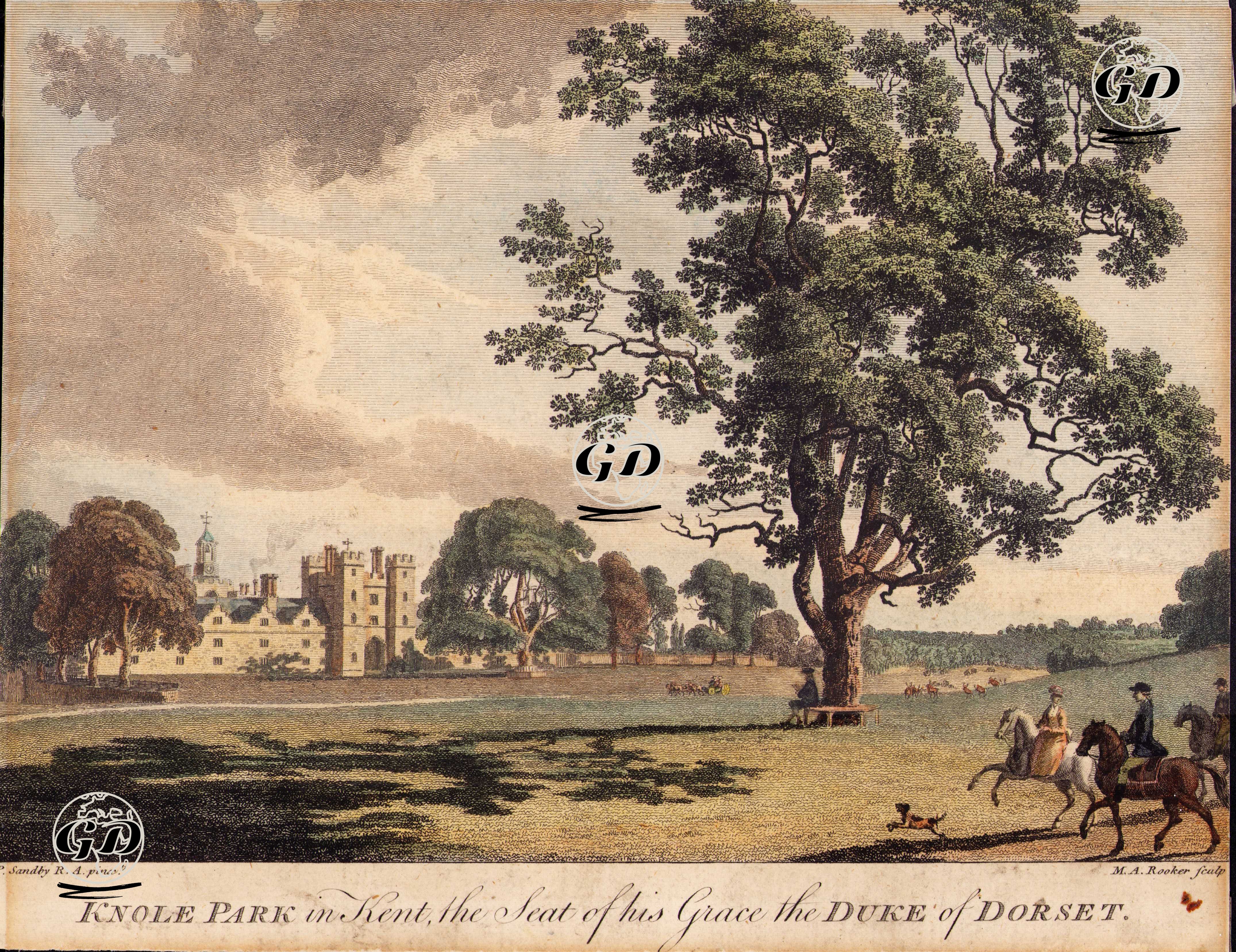Dorset Dükünün Evi (Knole Malikhanesi), Knole Park, Kent - Paul Sandby (1731-1809) - 1775