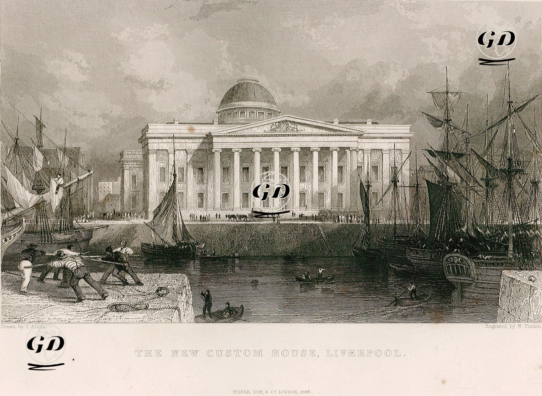 Gümrük Binası, Liverpool - Thomas Allom (1804-1872) - 1845
