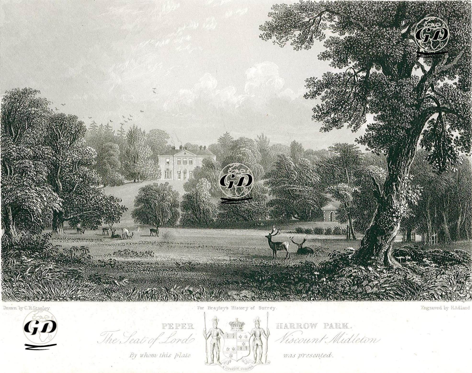 Midleton Vikontununu Evi Peper Harrow Park Malikhanesi - Caleb Robert Stanley (1795-1868) - 1842