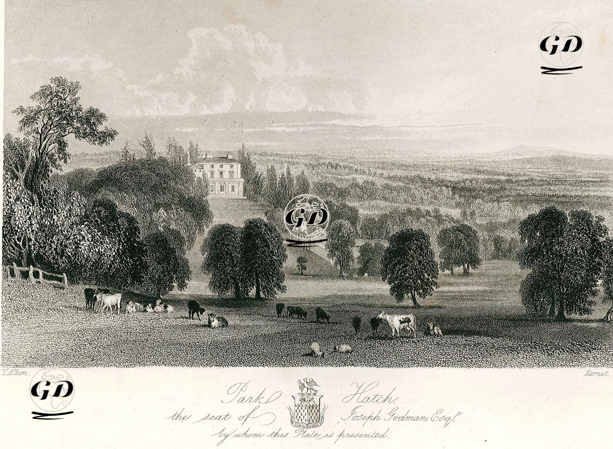 Joseph Godman'ın Evi Park Hatch Malikhanesi - Thomas Allom (1804-1872) - 1844