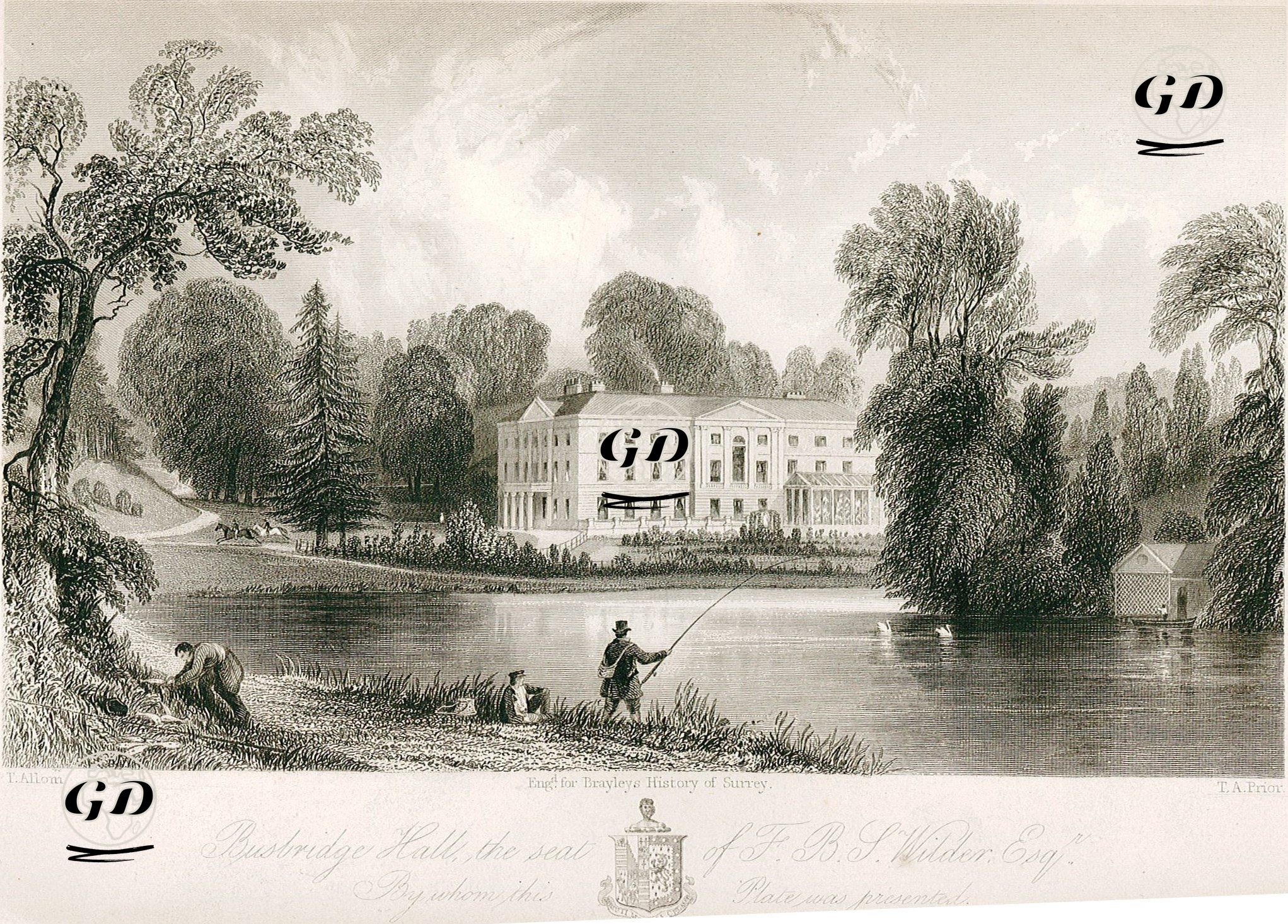  F.B.S.Wilder'in Evi Busbridge Malikhanesi - Thomas Allom (1804-1872) - 1844