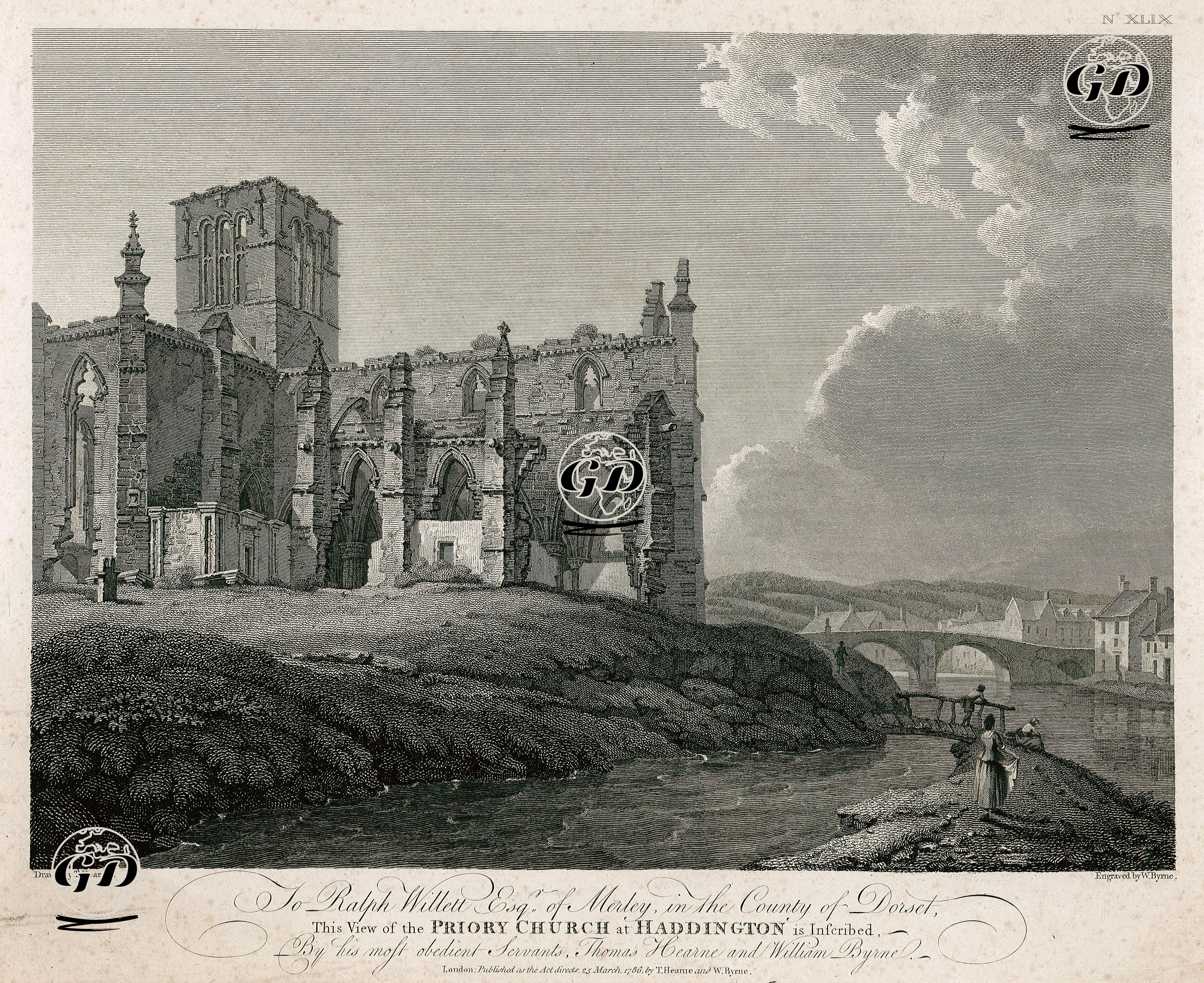 Priory (St.Mary) Kilisesi, Haddington - Thomas Hearne (1744-1817) - 1786