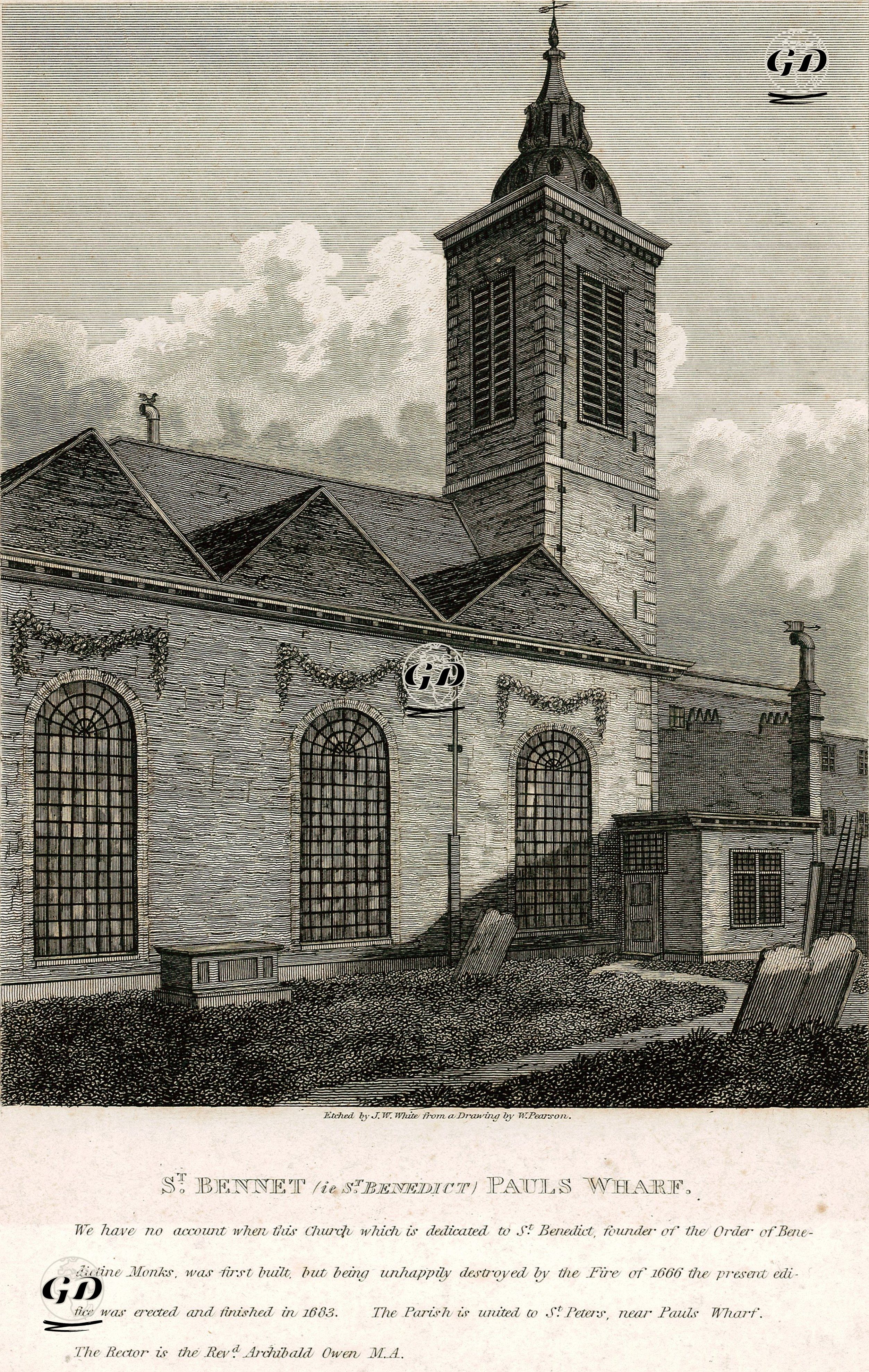 St.Benet Paul's Wharf Kilisesi - William Pearson (Active 1798-1813) - 1810