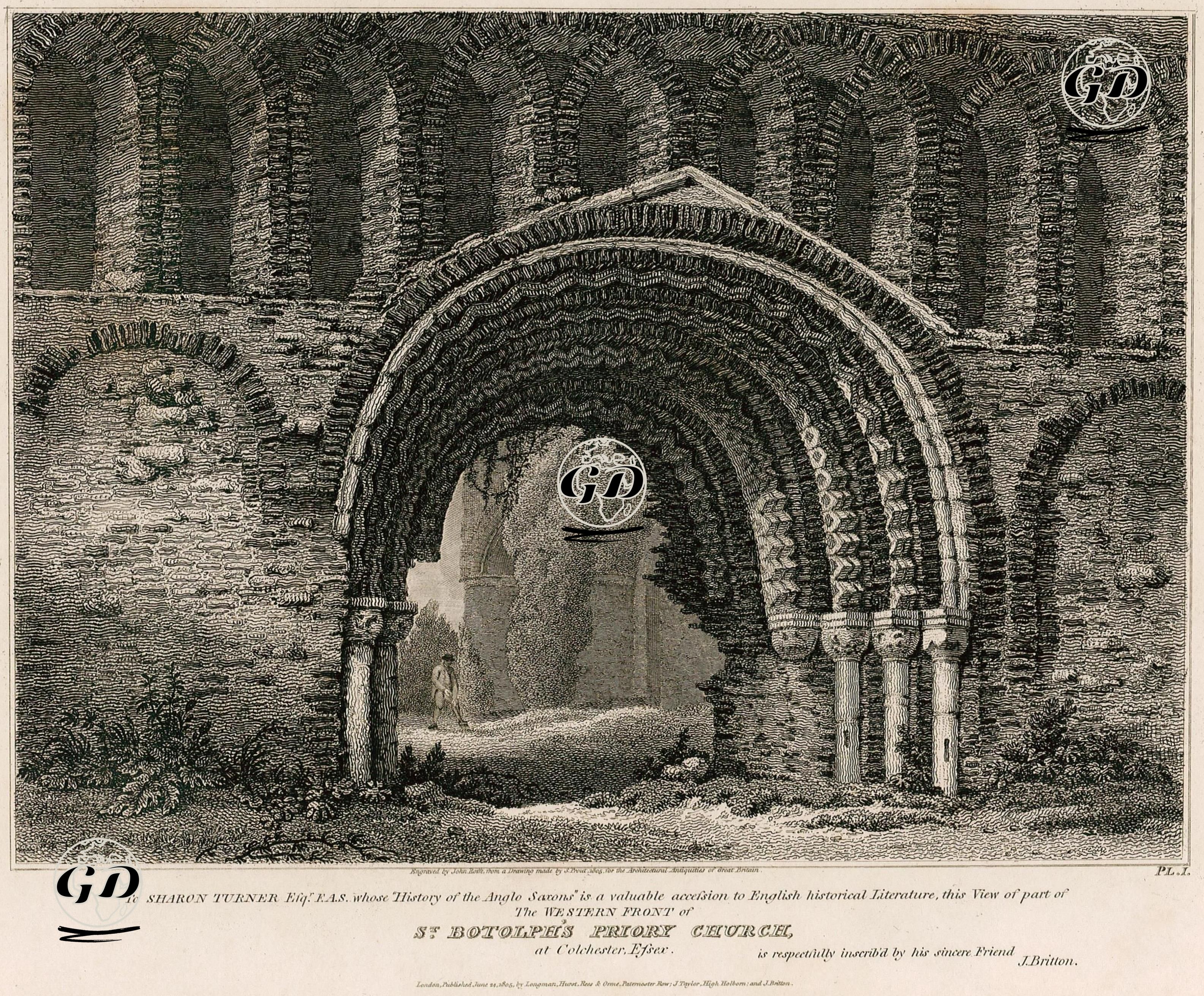 St.Botolph Manastırı, Colchester, Essex - Samuel Prout (1783-1852) - 1805