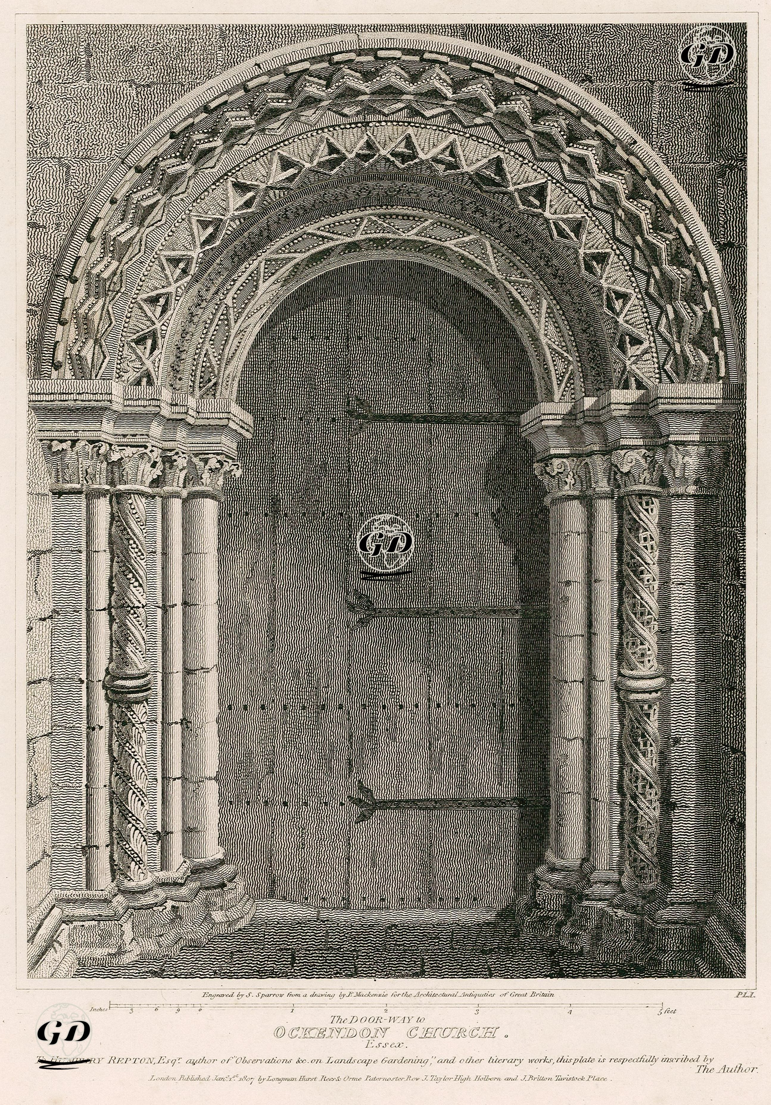 The Door Way To Ockendon Church, Essex - Frederick Mackenzie (1788-1854) - 1807