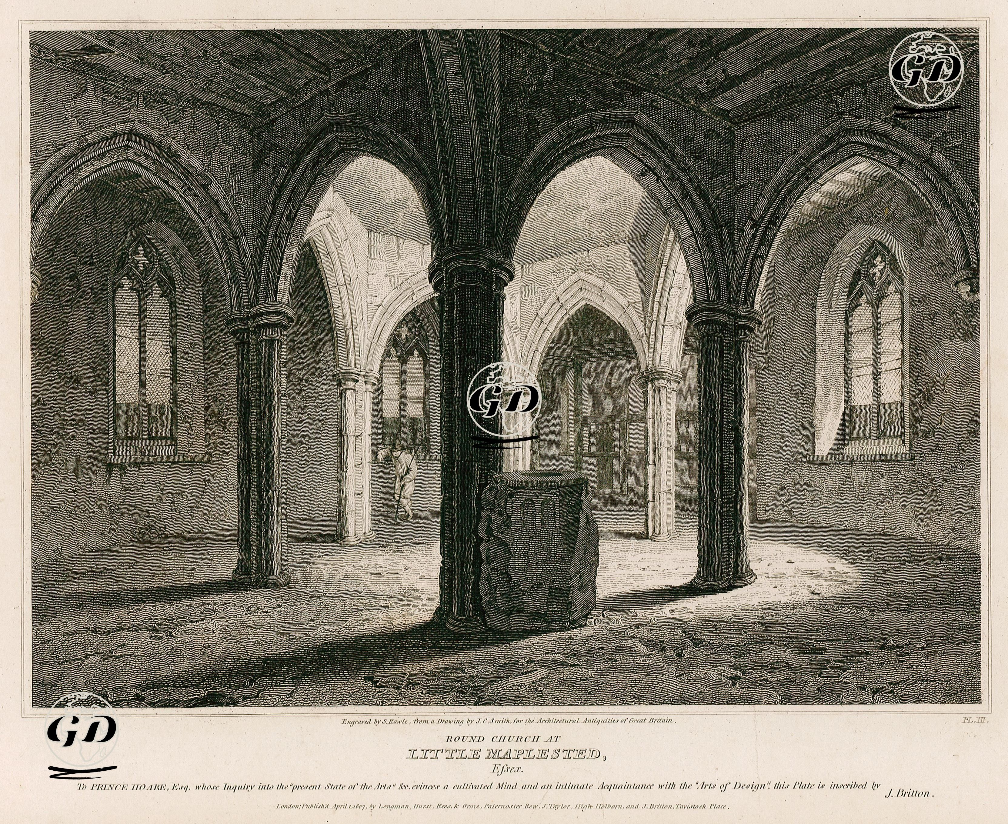 Yuvarlak Kilise, Little Maplestead, Essex - J.C.Smith - 1807