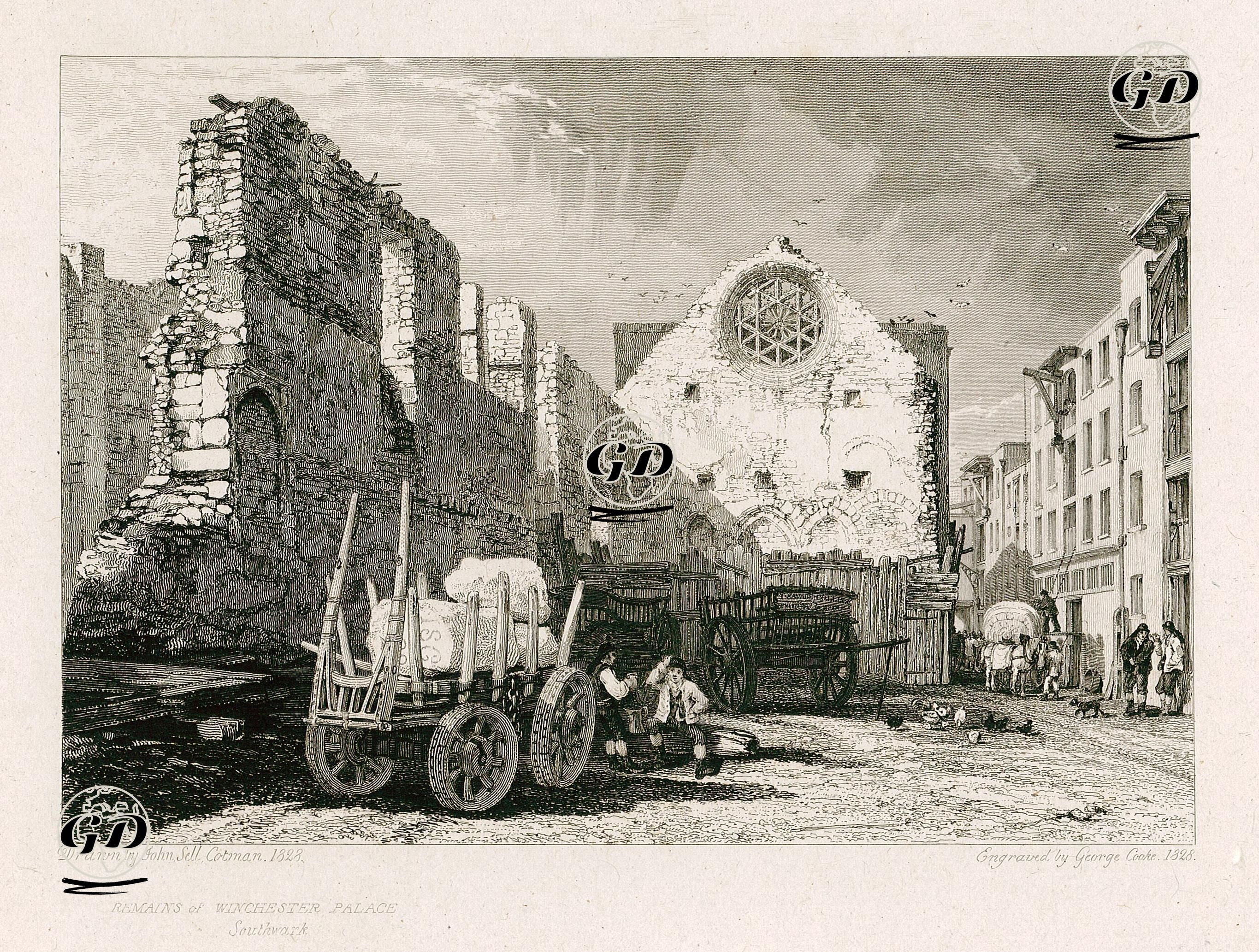 Winchester Sarayının Kalıntıları, Southwark - John Sell Cotman (1782-1842) - 1828