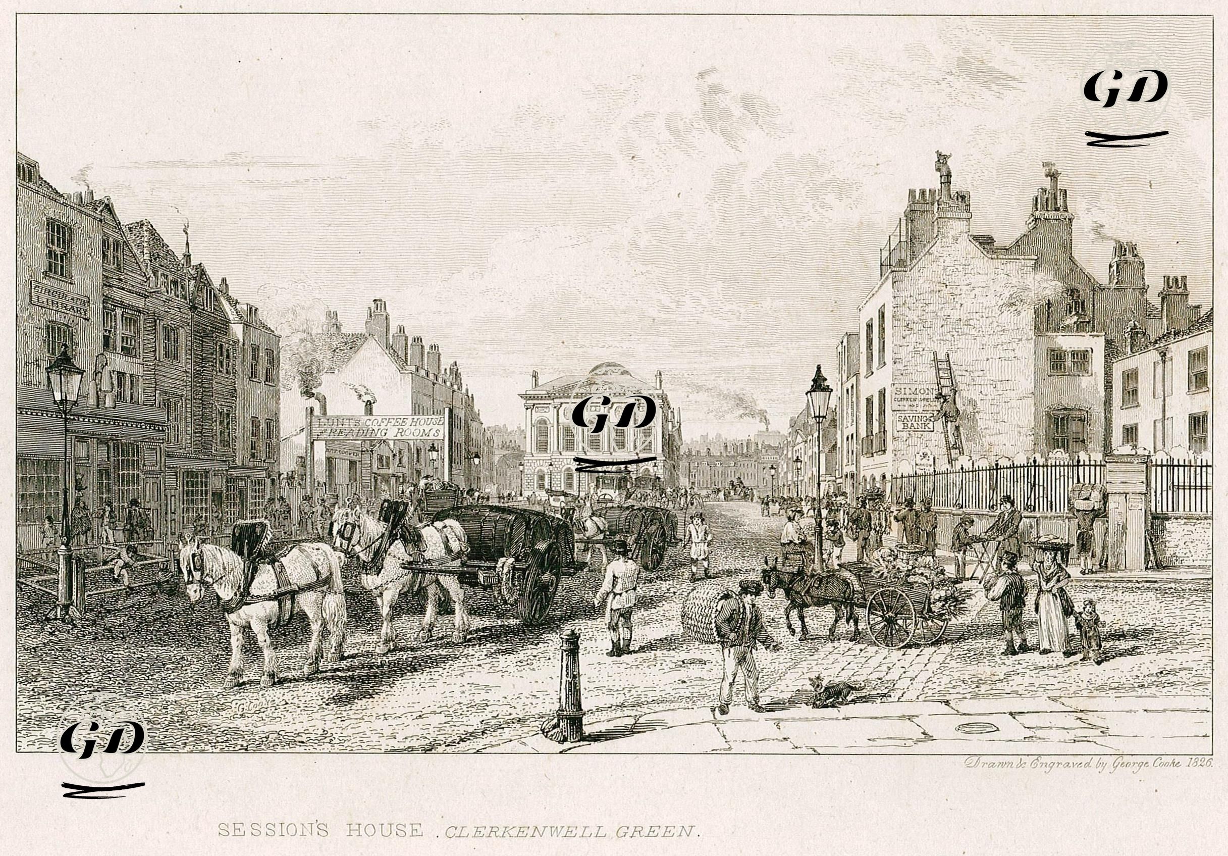 Sessions House, Clerkenwell Green - George Cooke (1781-1834) - 1826
