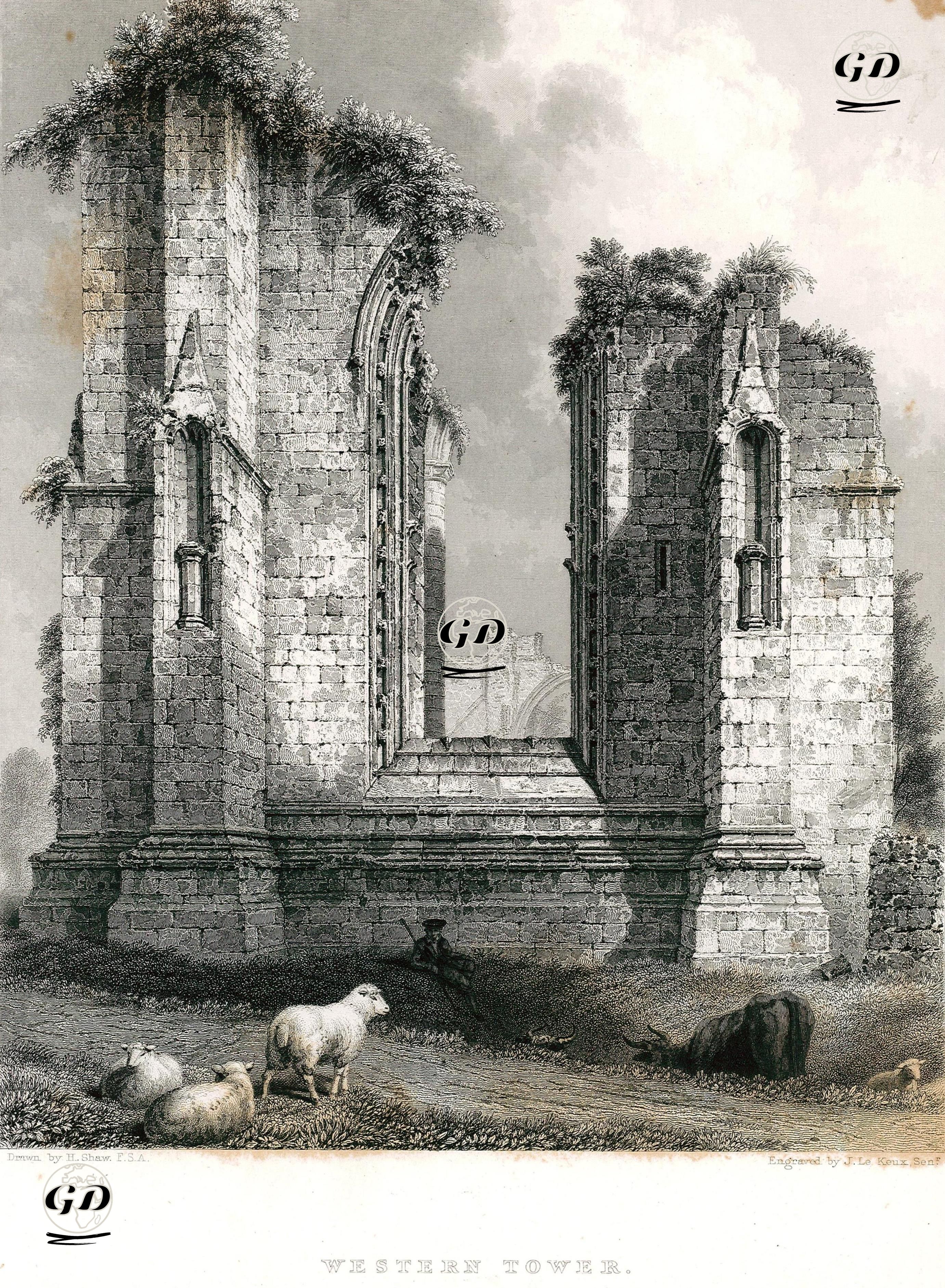 Western Tower - Joshua H.Shaw (1776-1861) - 1840's