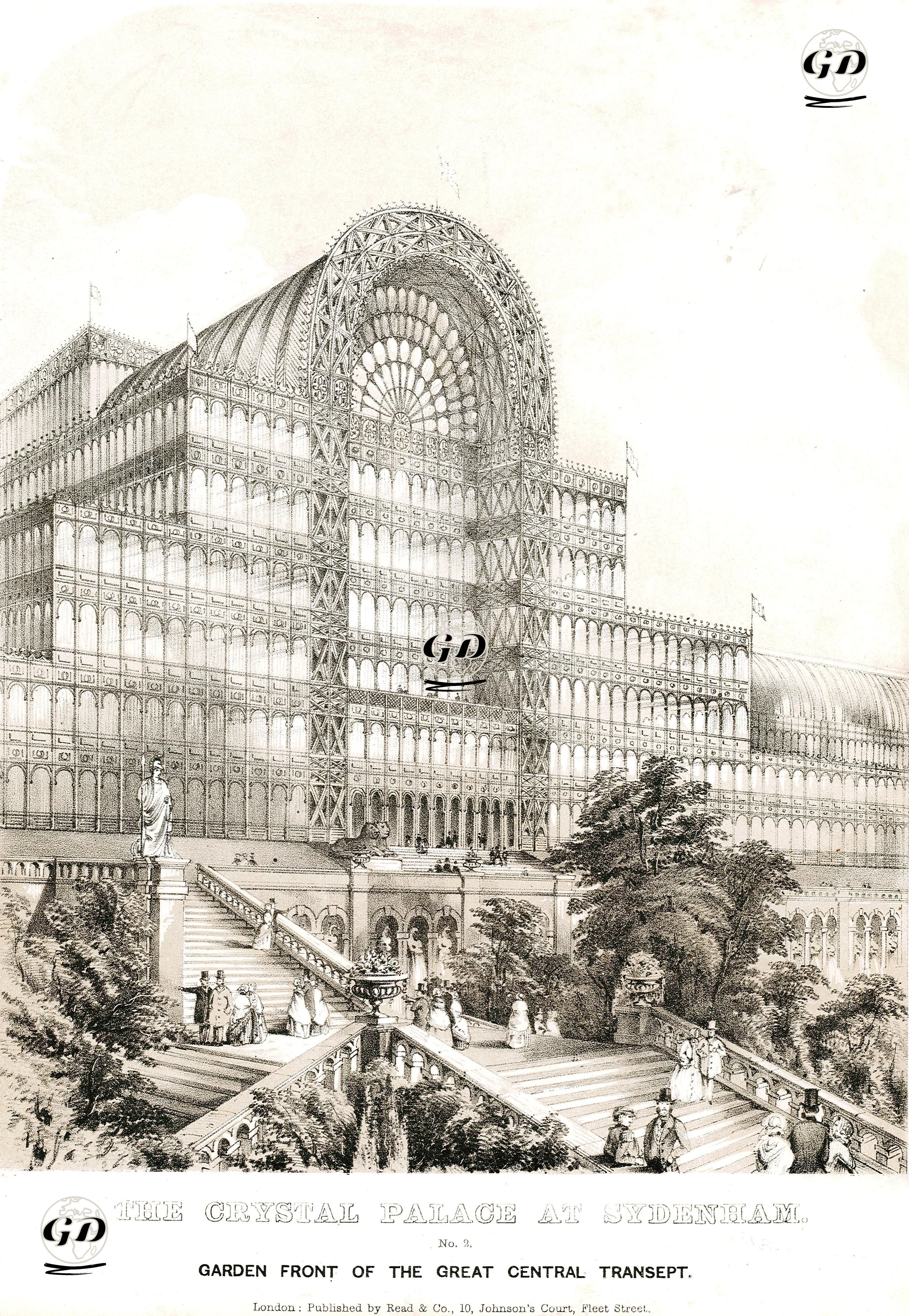 Crystal Palace (Kristal Sarayı) Sergi Binasının Ana Girişi, Sydenham -  - 1854