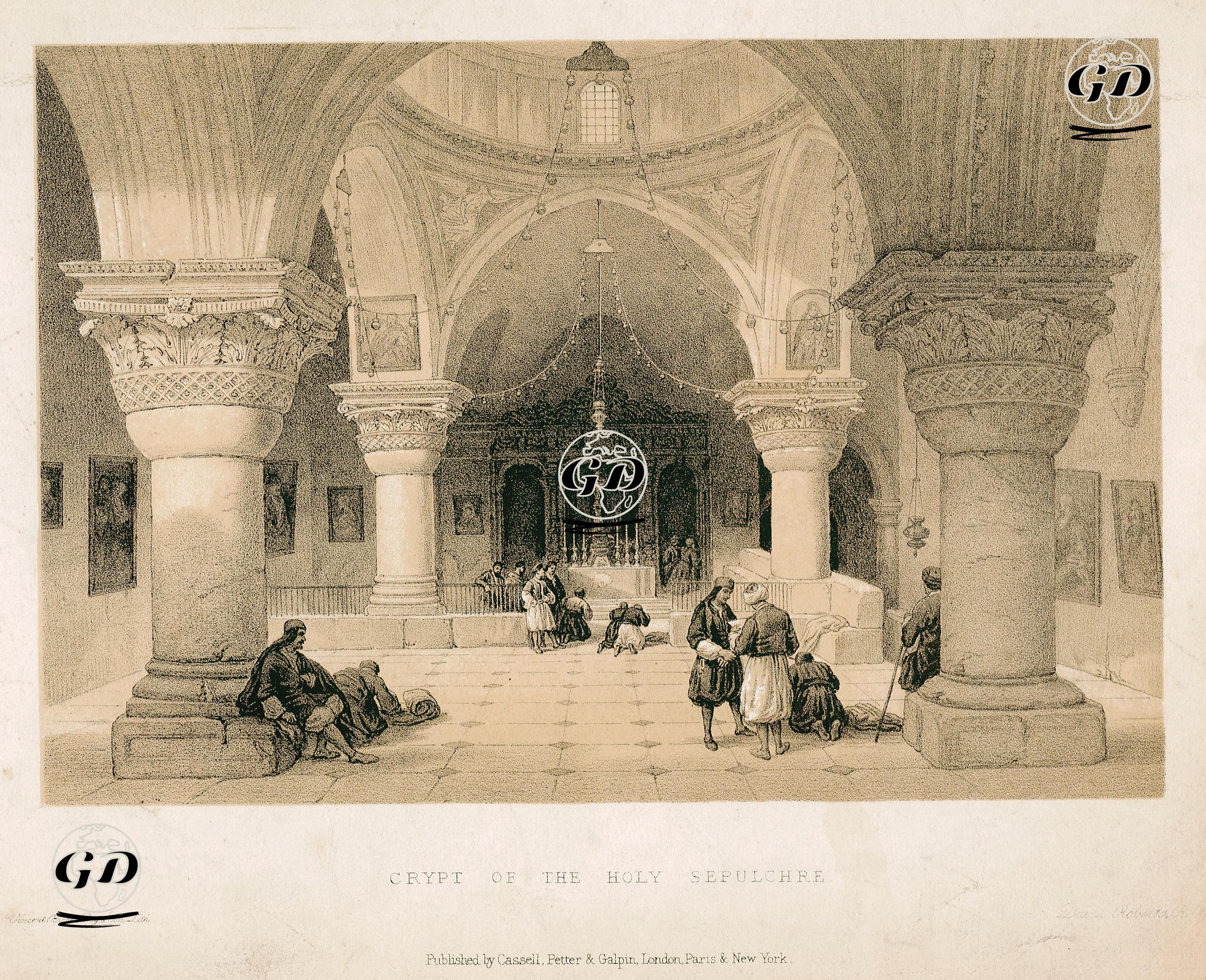  Kutsal Kabir (Yeniden Diriliş) Kilisesindeki St.Helena Şapeli - David Roberts (1796-1864) - 1880