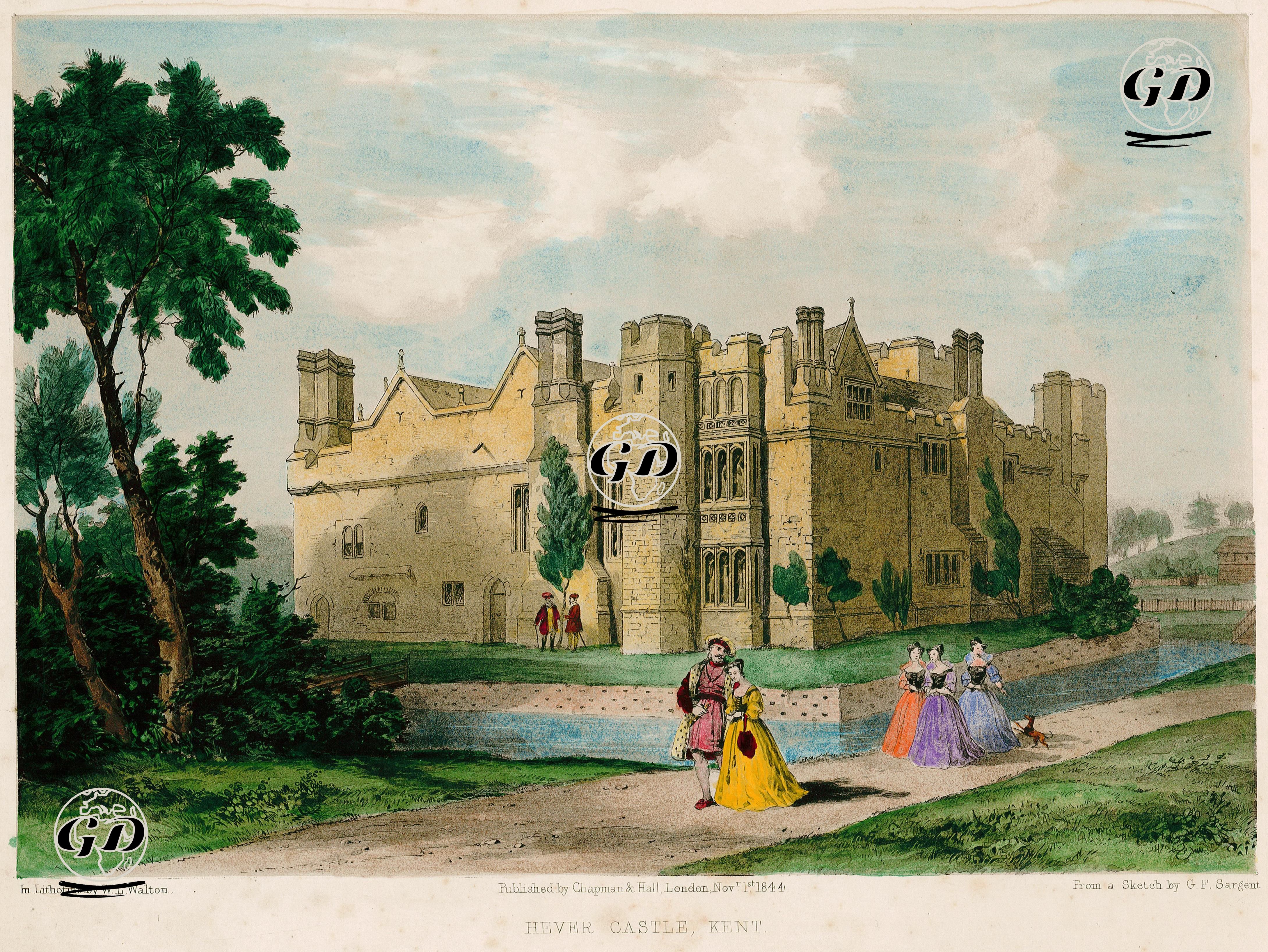 Hever Kalesi, Kent - William Louis Walton (1808-1879) - 1844