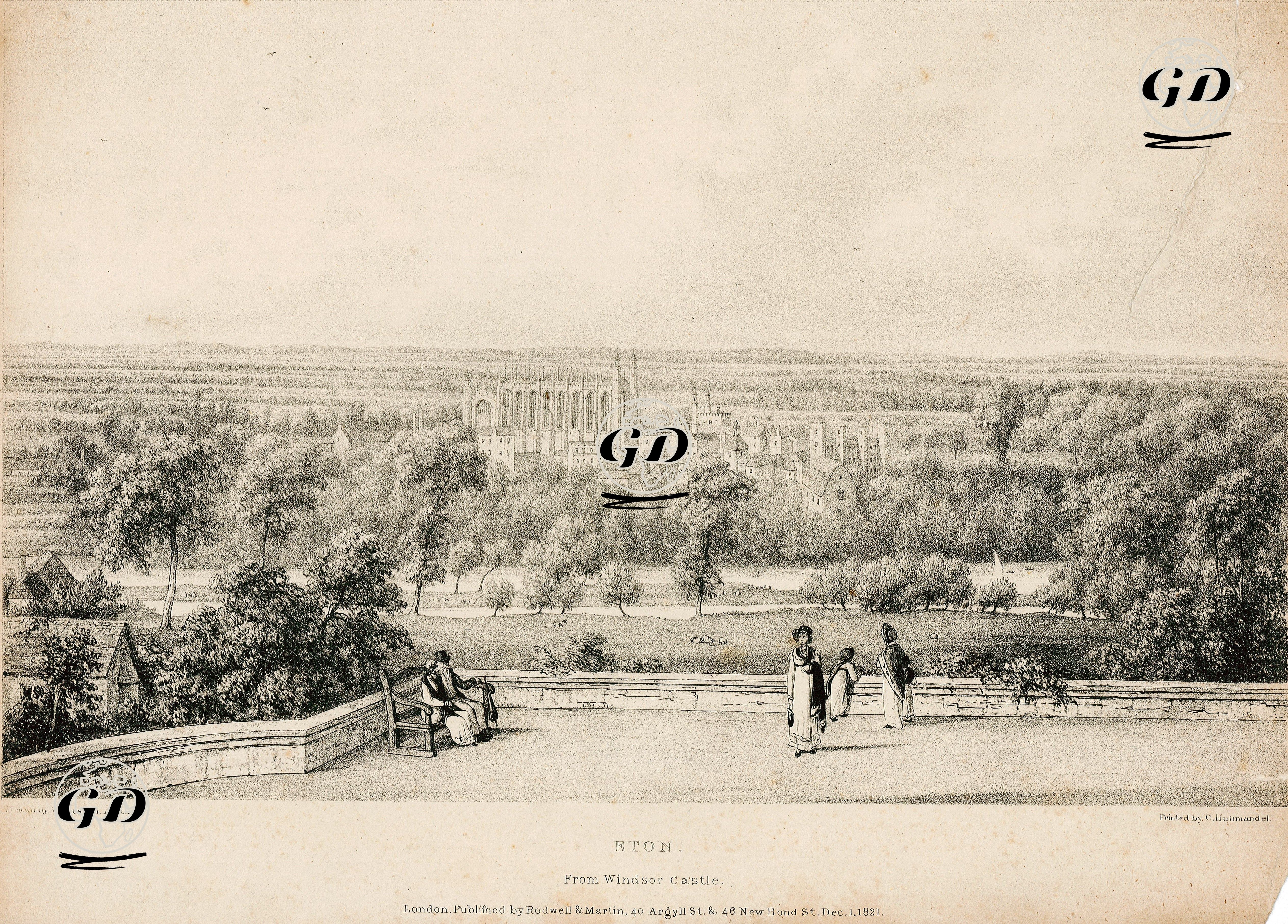 Windsor Kalesinden Eton - William Westall (1781-1850) - 1821