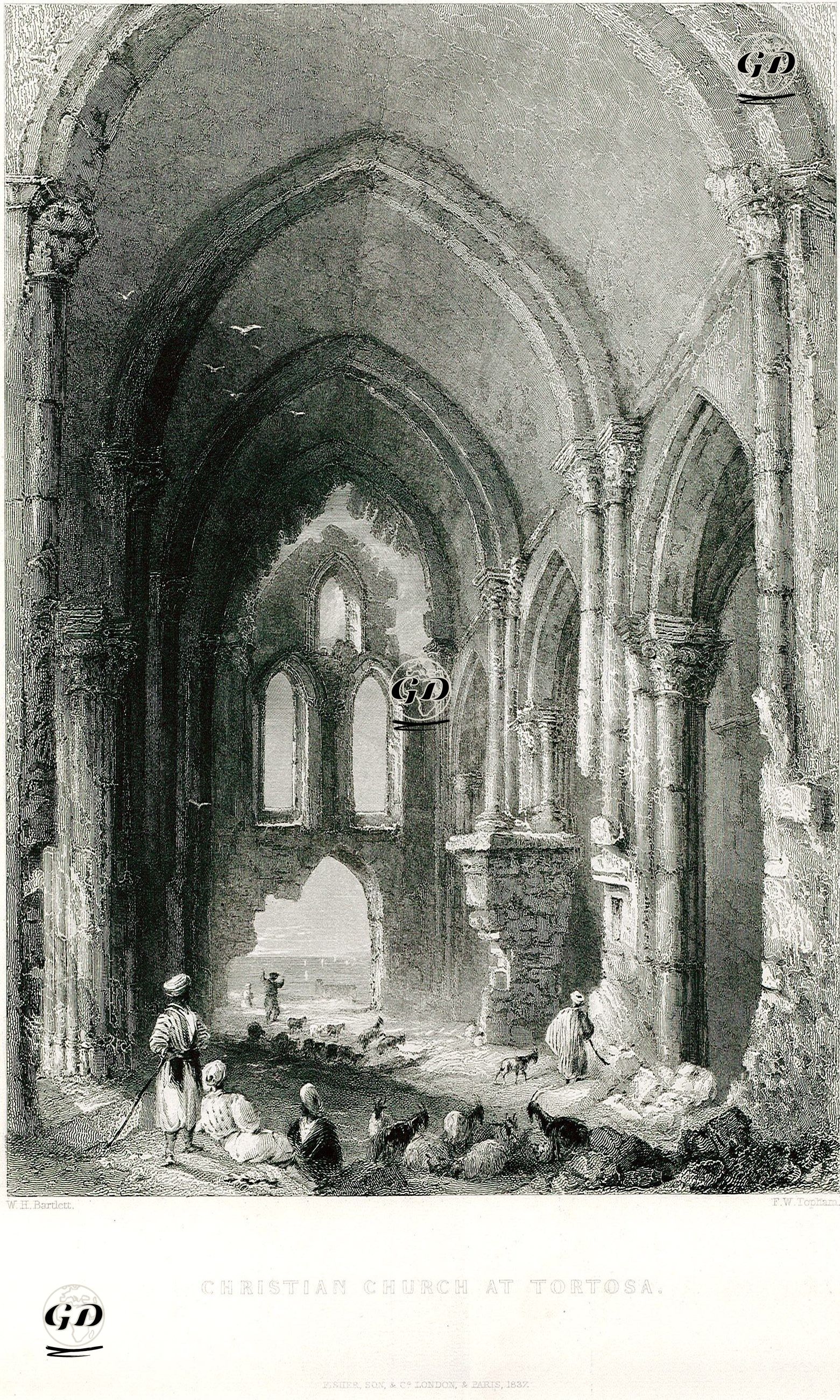 Christian Church At Tortosa  - William Henry Bartlett (1809-1854) - 1837