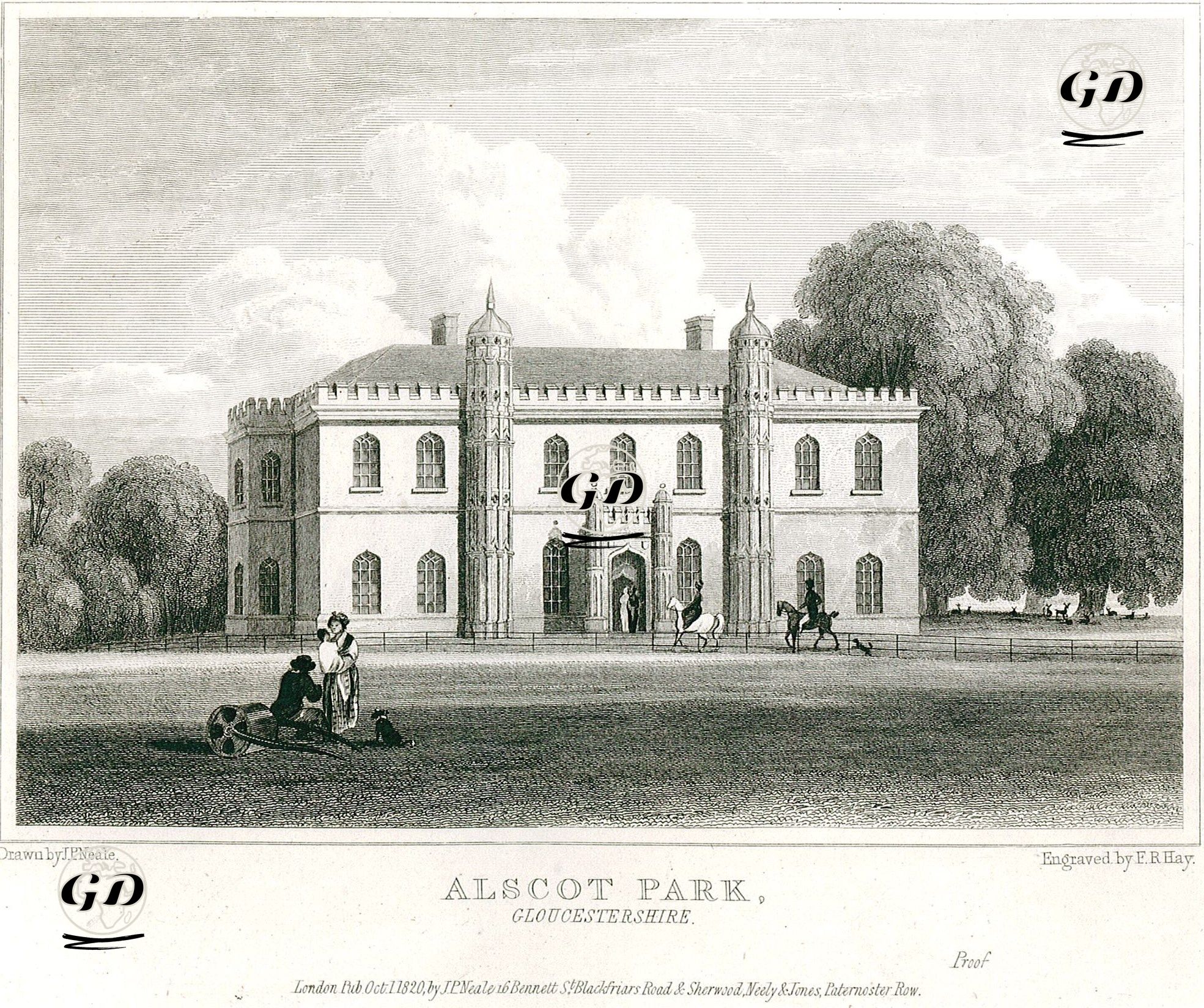 Alscot Park, Gloucestershire - John Preston Neale (1780-1847) - 1820