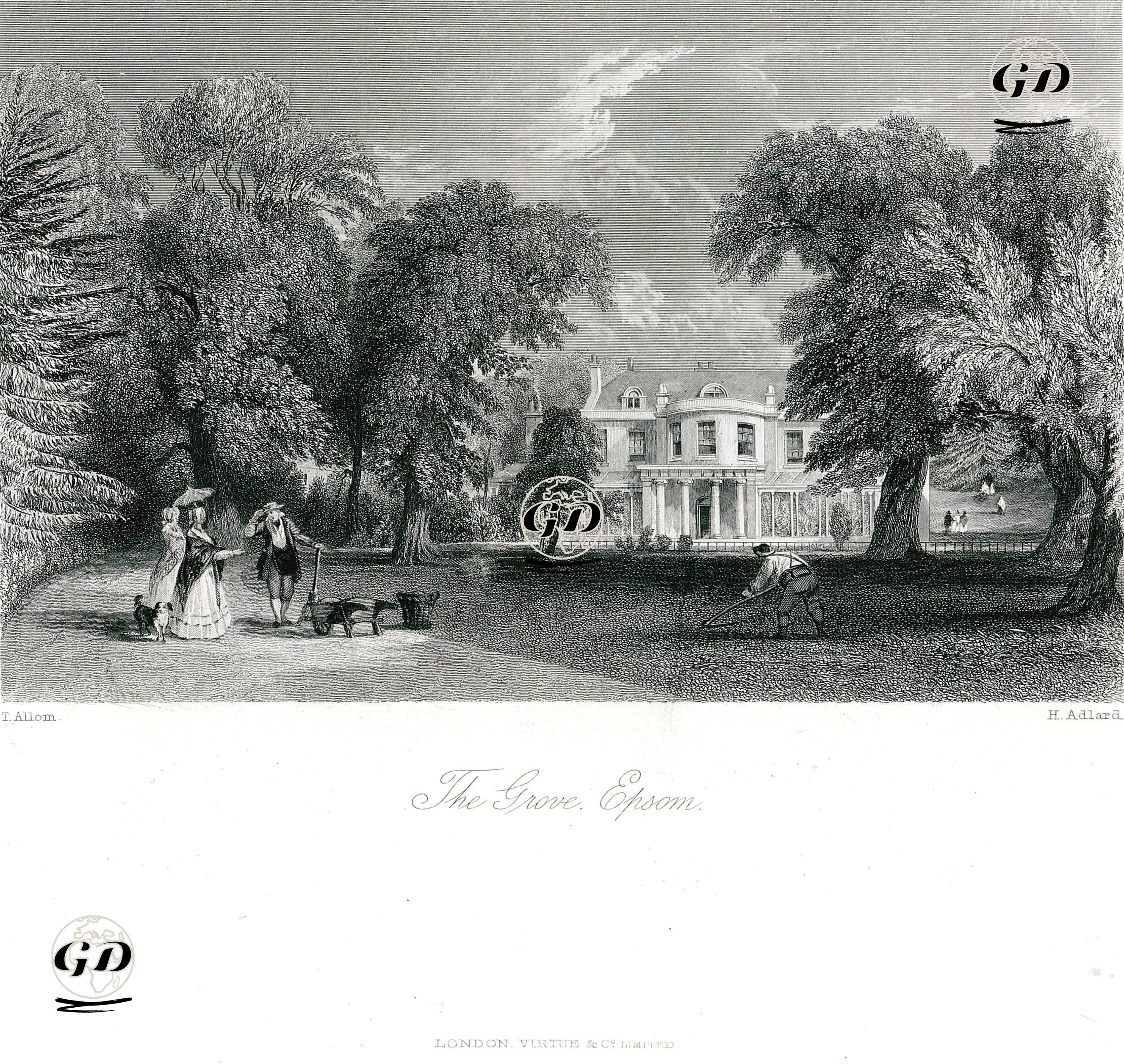 Grove Malikhanesi, Epsom - Thomas Allom (1804-1872) - 1878