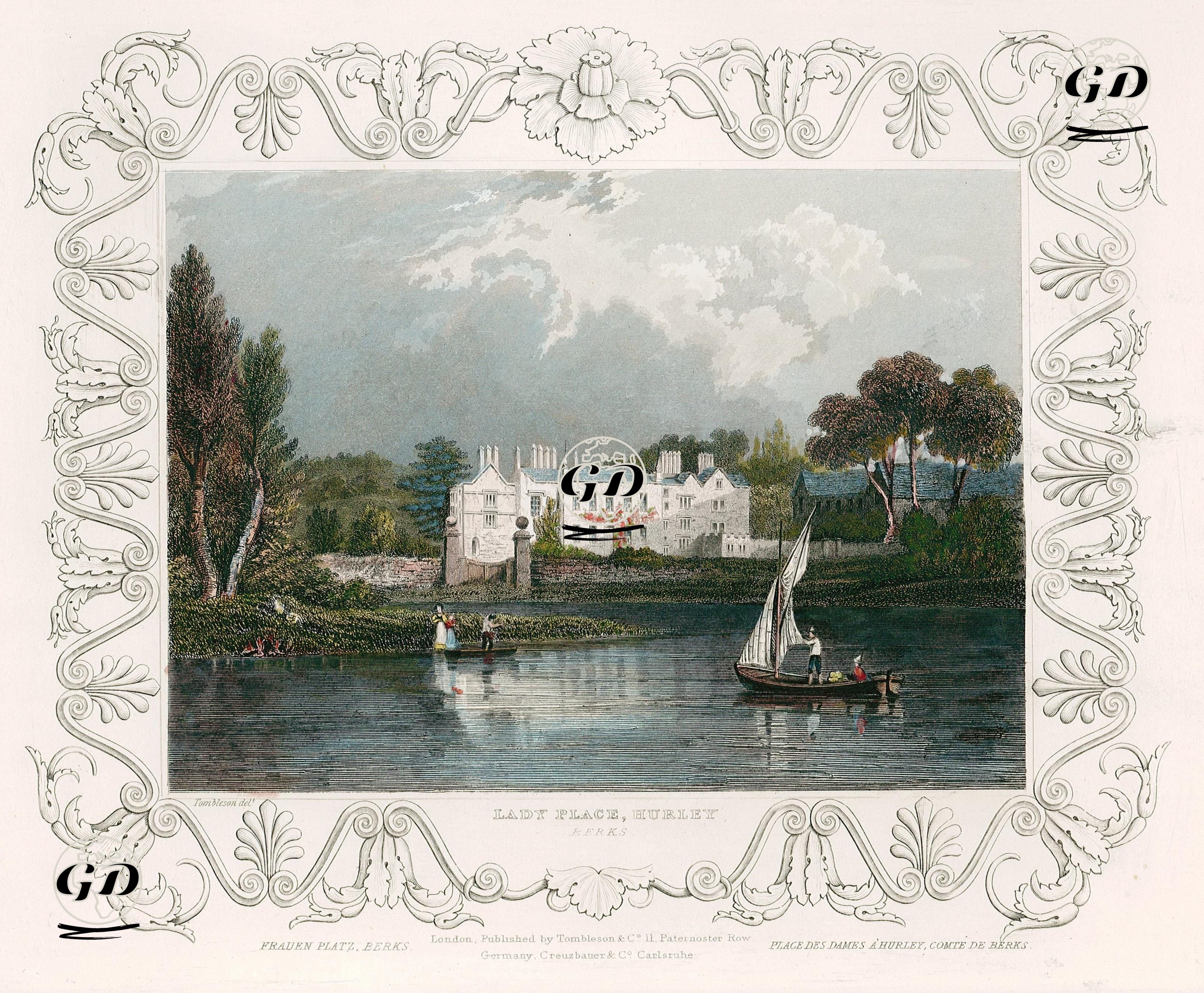 Lady Place Malikhanesi, Hurley, Berks - William Tombleson (1795-1846) - 1835