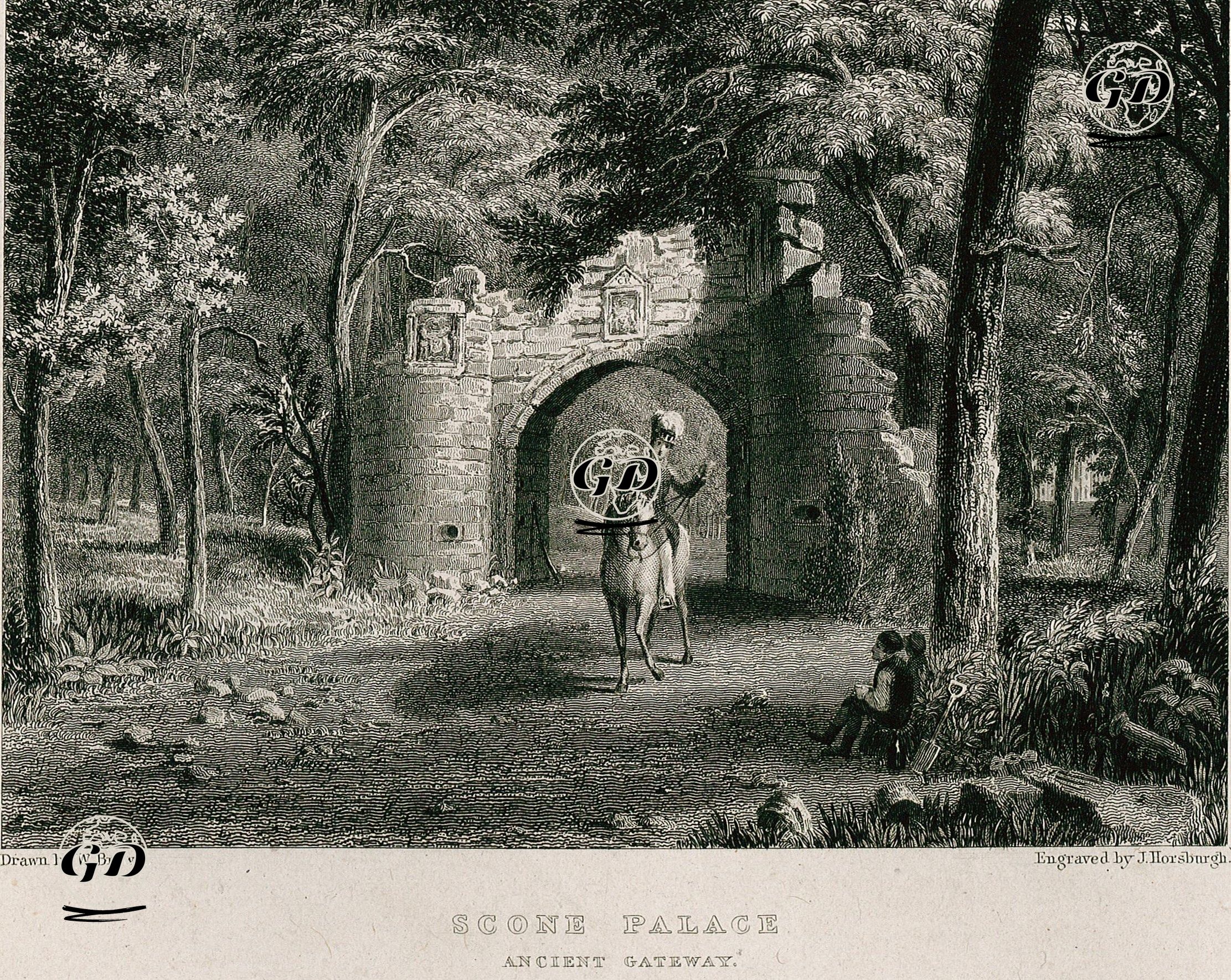 Scone Sarayının Tarihi Kapısı - W.Brown - 1830's