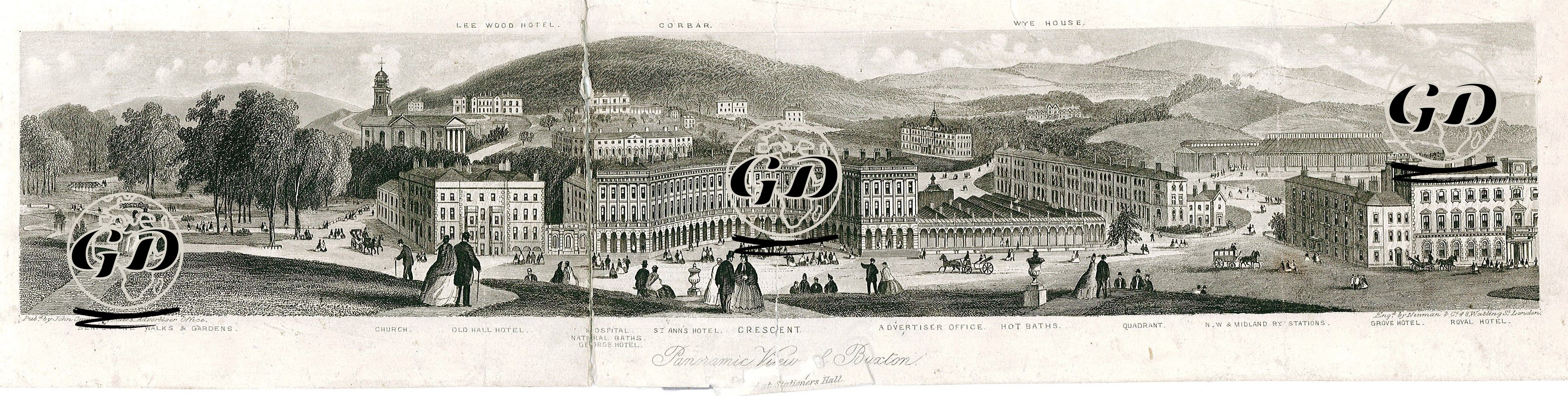 Buxton Şehrinin Panoramik Görünümü -  - 1850's