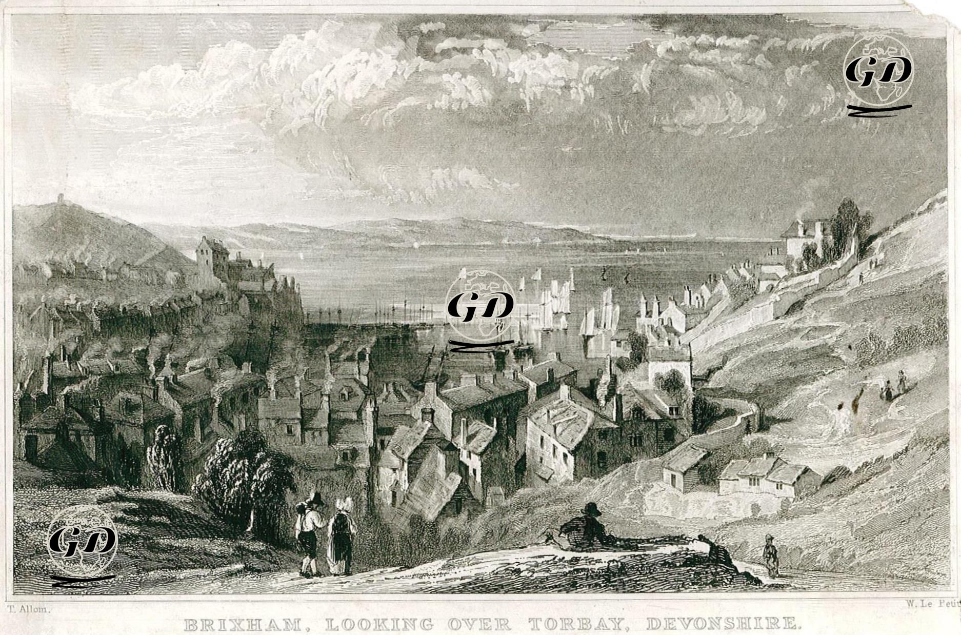 Brixham, Devonshire - Thomas Allom (1804-1872) - 1829