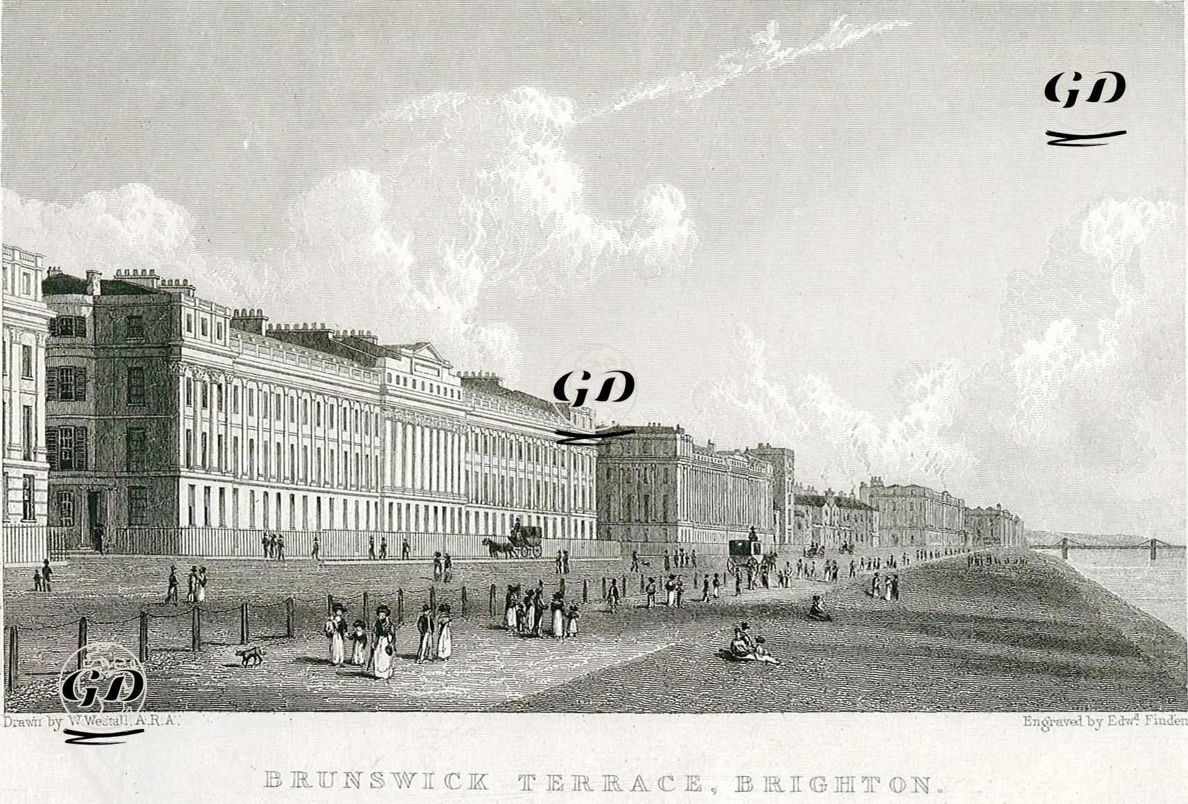 Brunswick Teras Evleri, Brighton - William Westall (1781-1850) - 1830