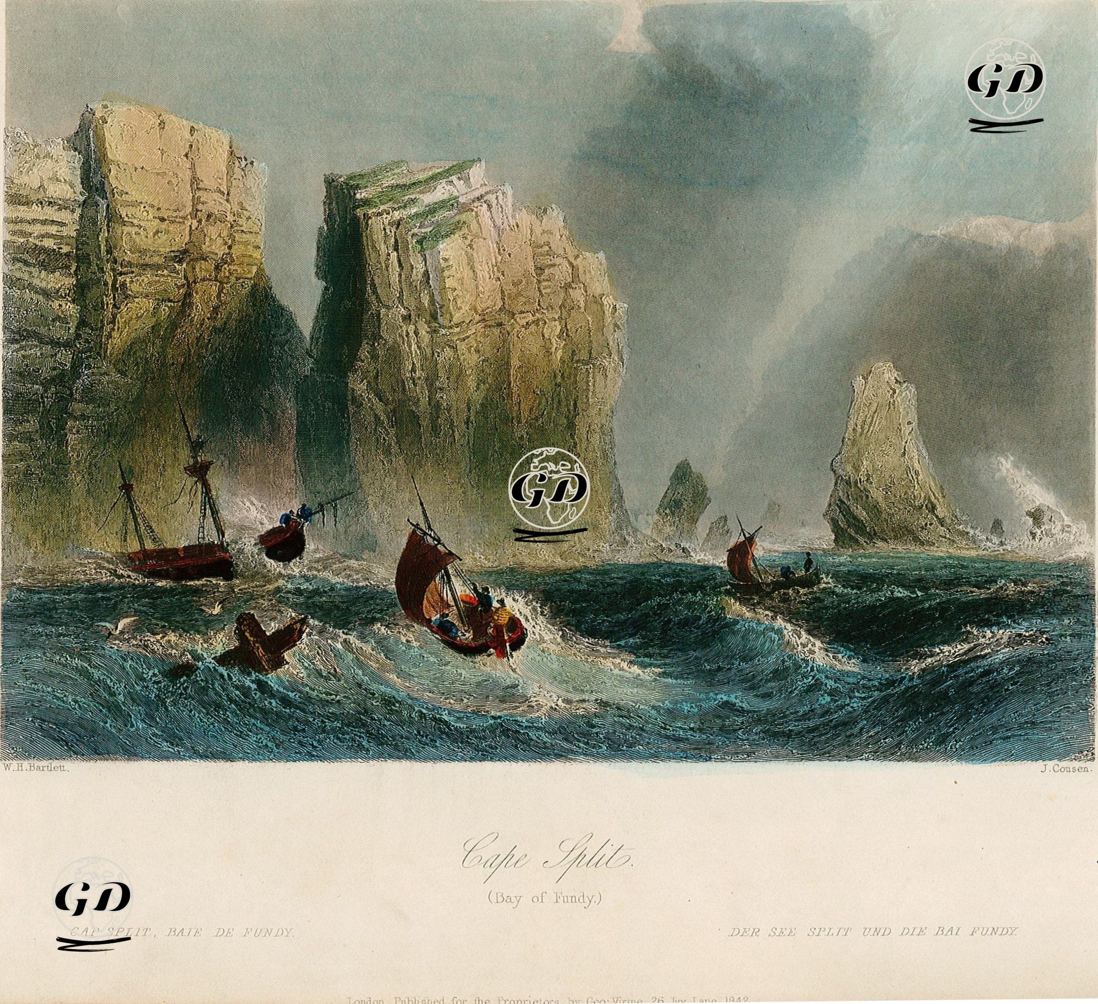 Fundy Körfezinde Split Burnu - William Henry Bartlett (1809-1854) - 1842