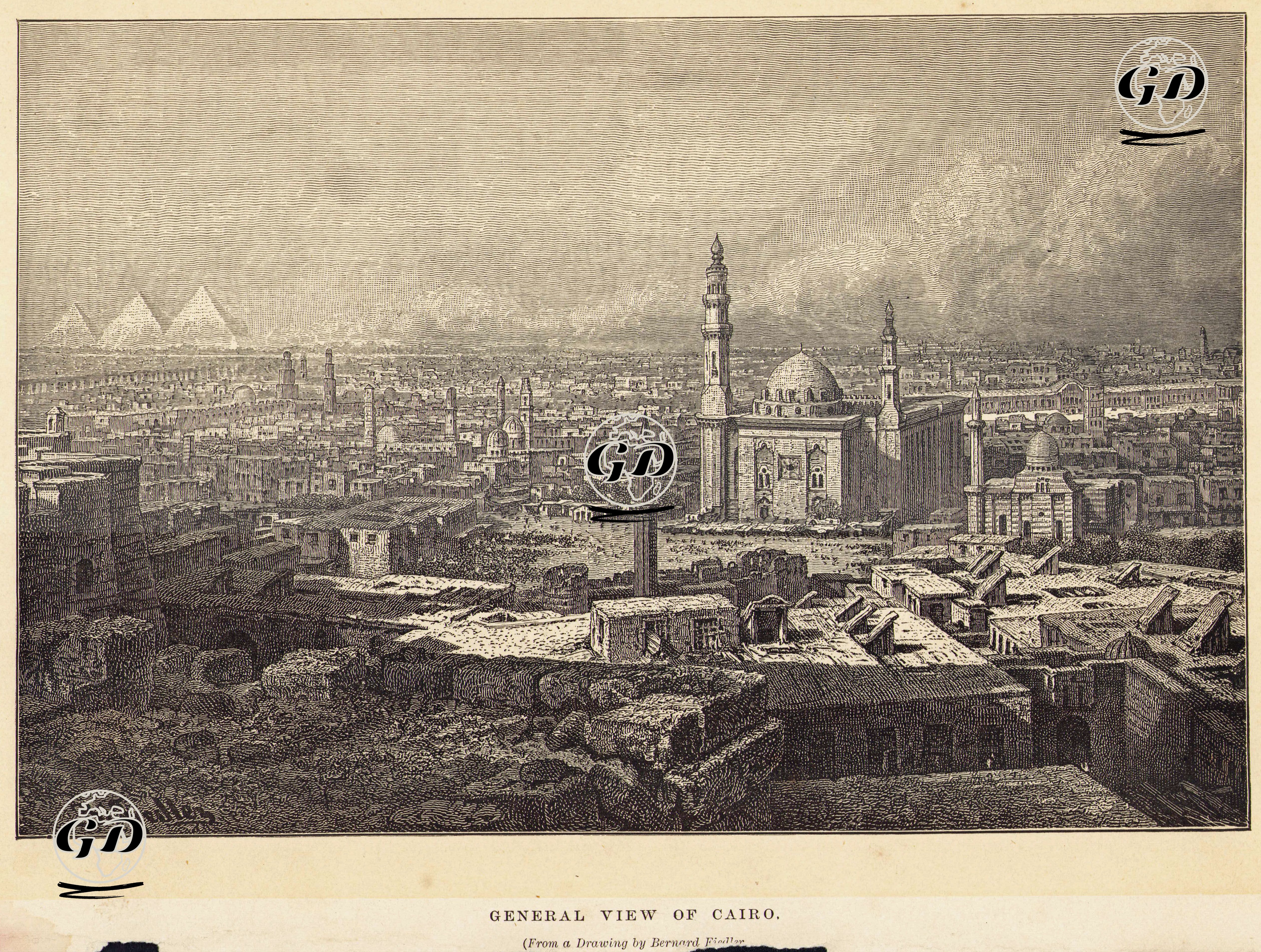 General View of Cairo  - Bernhard Fiedler (1816-1904) - 1882