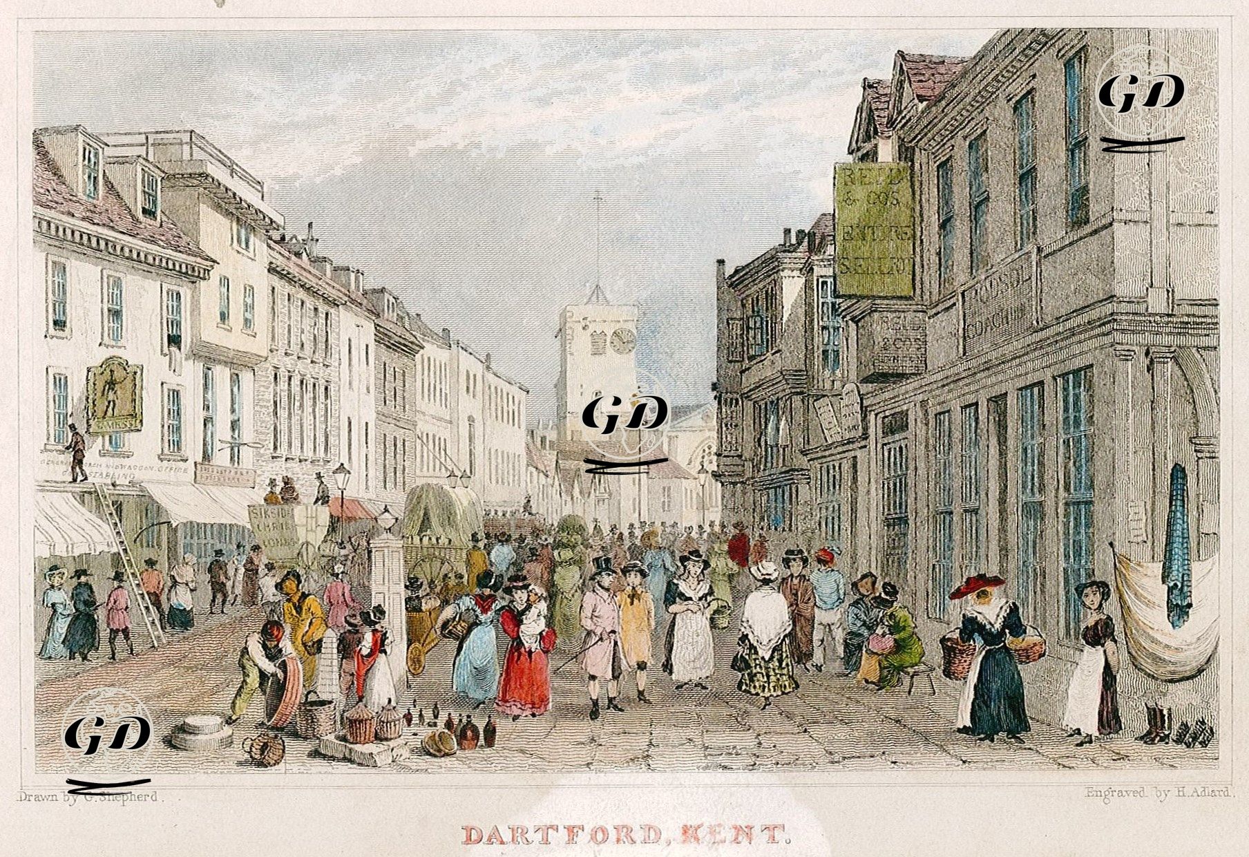 Pazar Yeri, Dartford, Kent - George Sidney Shepherd (1784-1862) - 1830