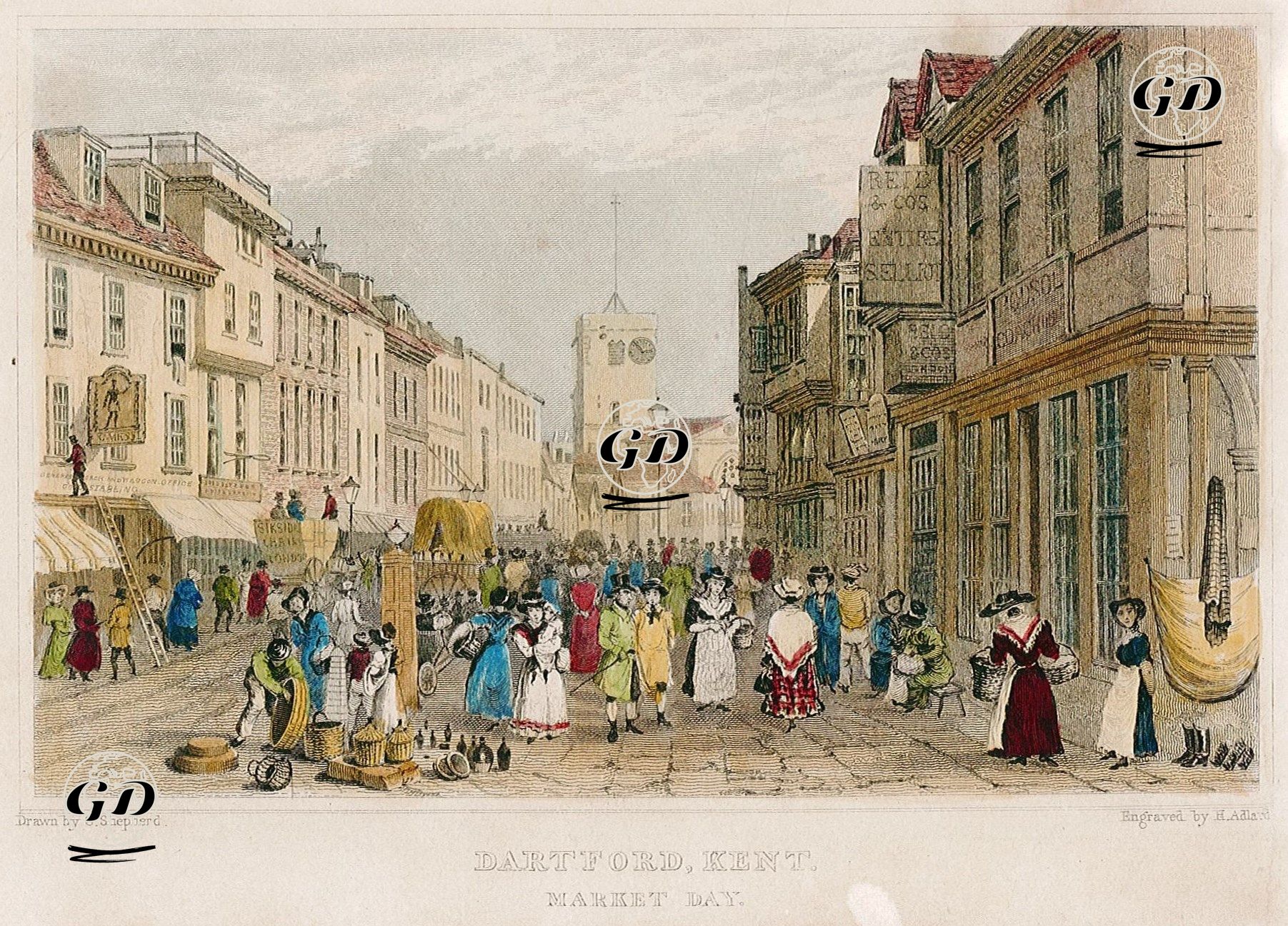 Dartford, Kent, Market Day - George Sidney Shepherd (1784-1862) - 1830