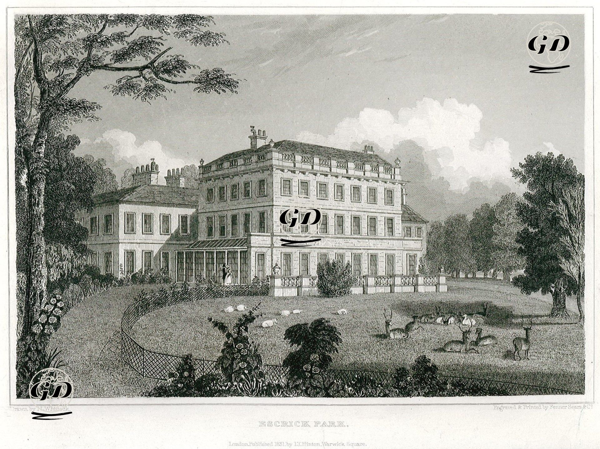 Esrick Park Malikhanesi - Nathaniel Whittock (1791-1860) - 1831