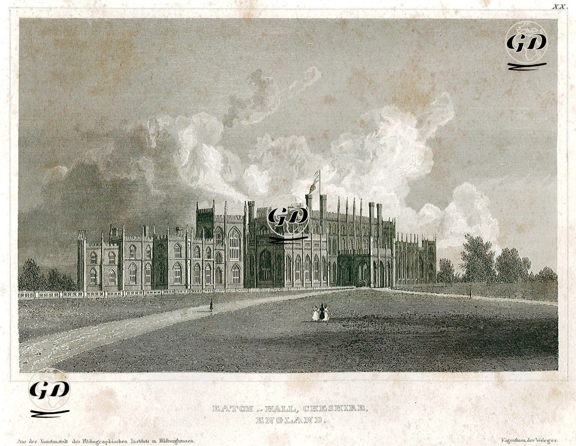 Eaton Hall Malikhanesi, Cheshire, England -  - 1850
