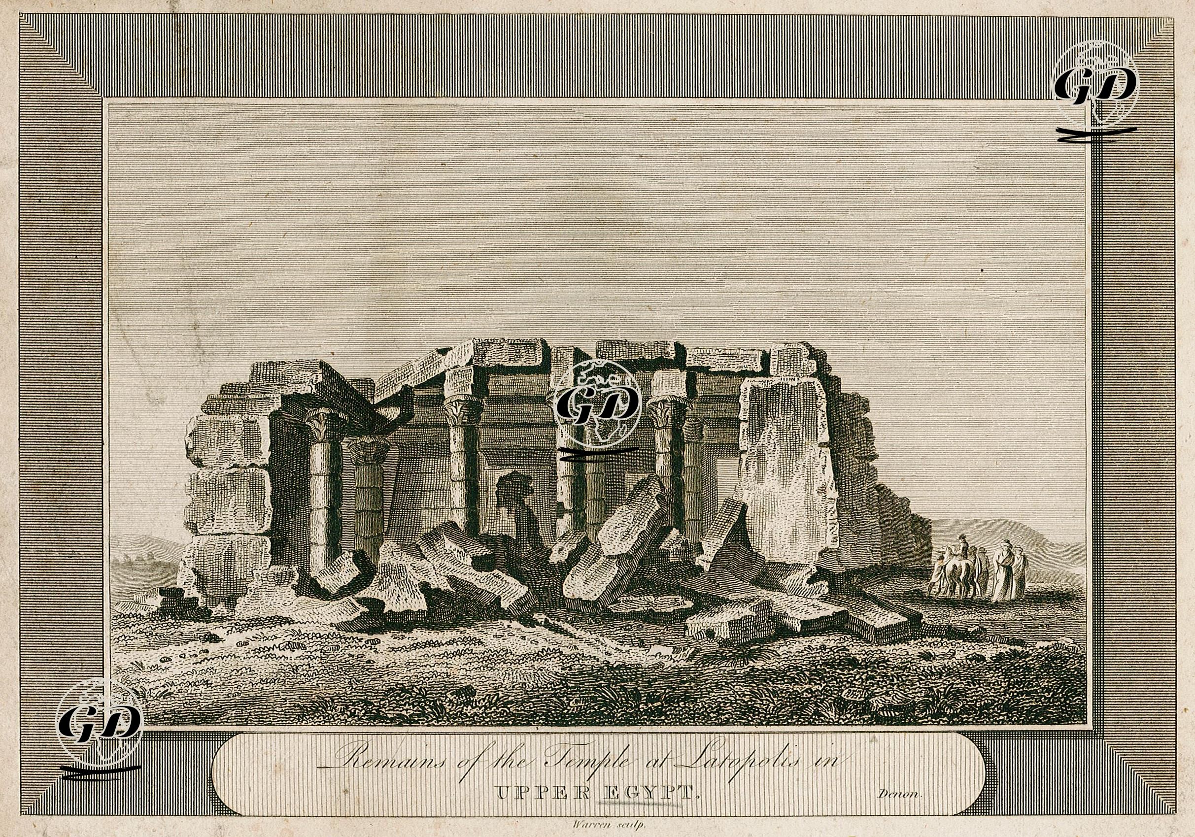 Esna'da ki Khnum Tapınağının Kalıntıları, Yukarı Mısır  - Dominique Vivant, Baron Denon (1747 – 1825) - 1810
