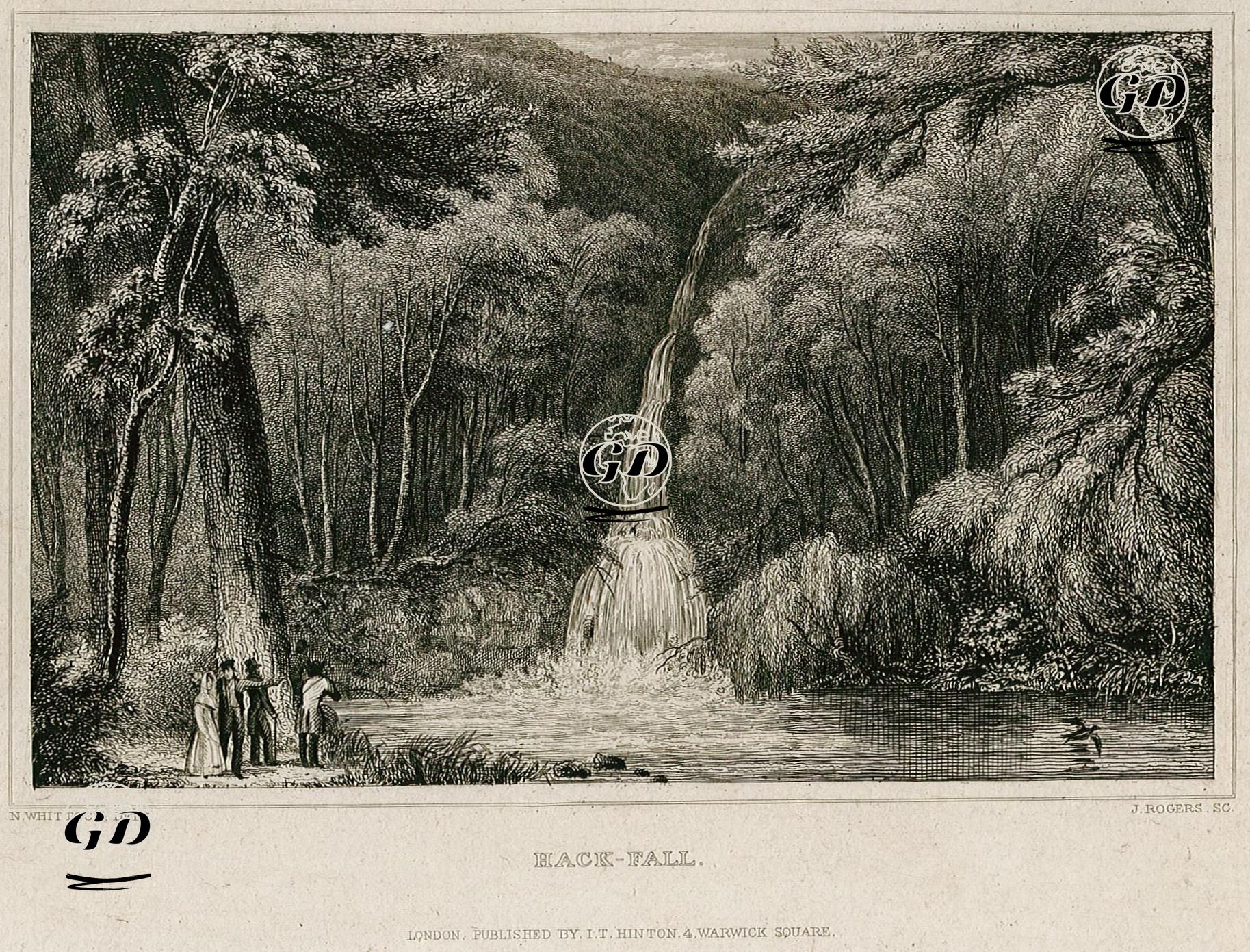 Hack Fall Doğal Parkı Ve Şelalesi - Nathaniel Whittock (1791-1860) - 1829-1830