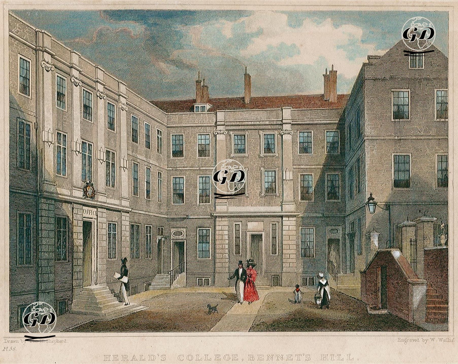 Herald Kraliyet Şirketi Binası (College Of Arms), Bennet Hill, Pl.56 - Thomas Hosmer Shepherd (1792-1864) - 1830
