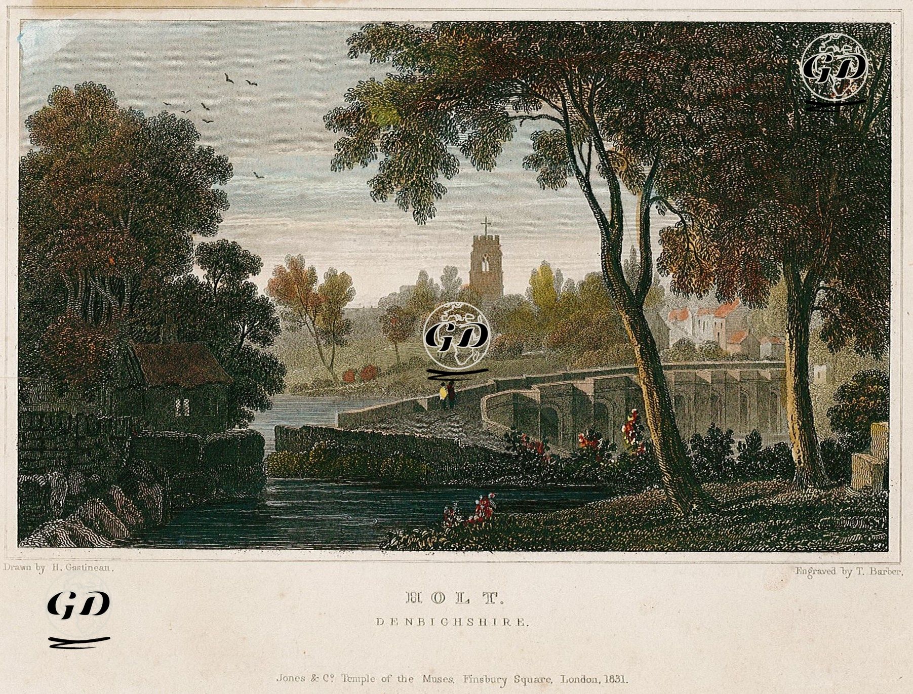 Holt, Denbighshire - Henry Gastineau (1791-1876) - 1831