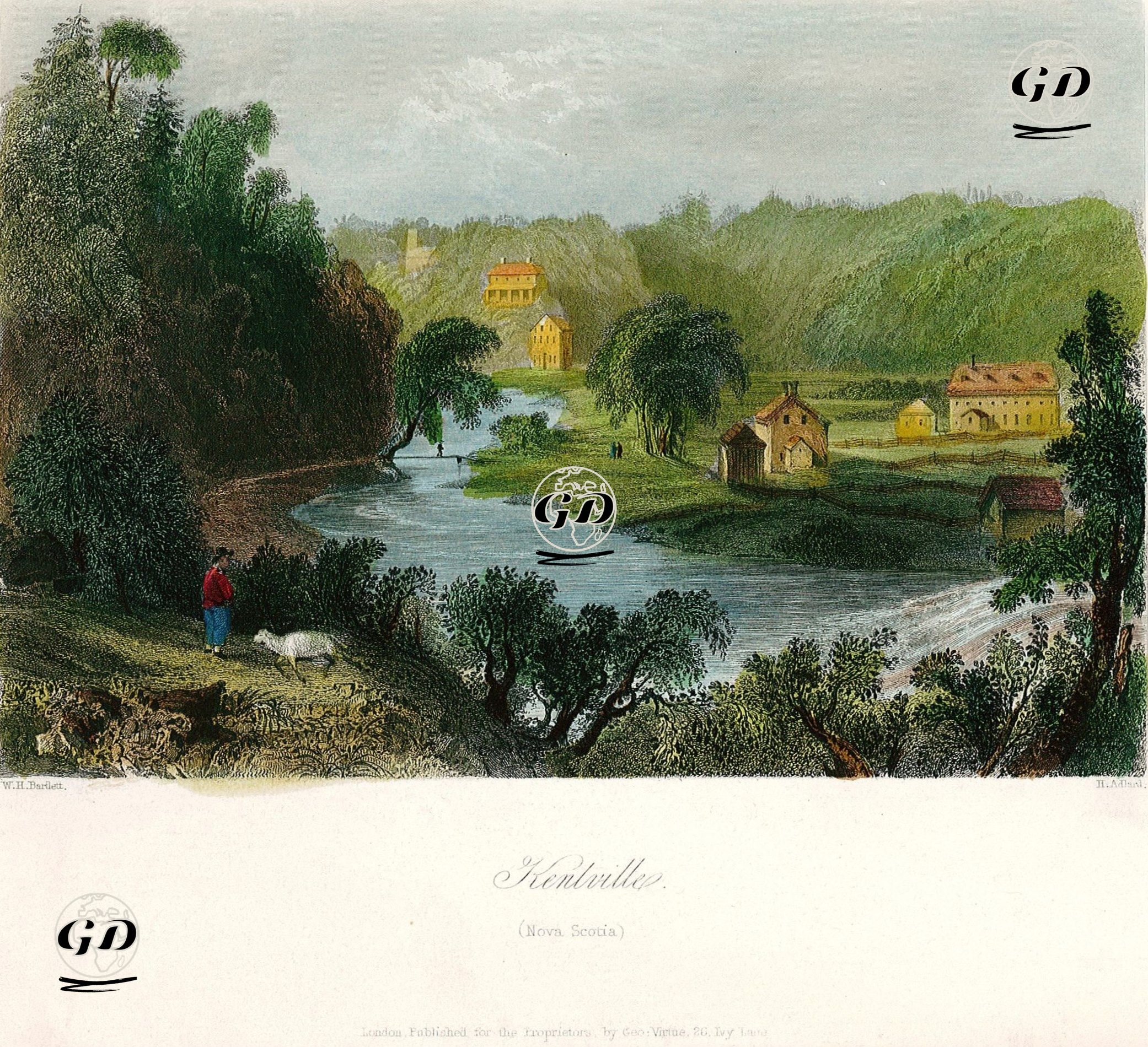 Kentville, Nova Scotia - William Henry Bartlett (1809-1854) - 1840's