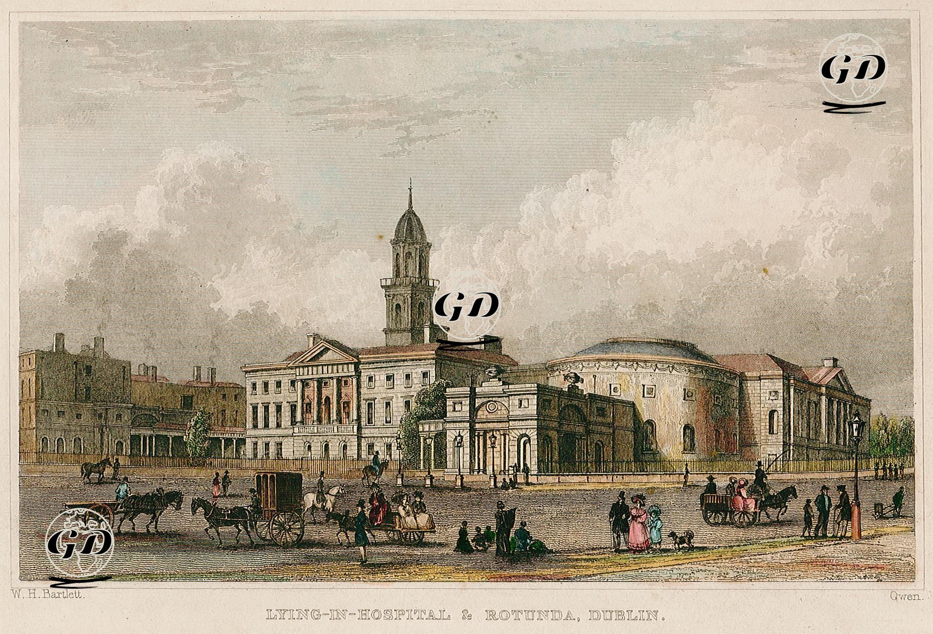 Rotunda Hastanesi Ve Parnell Meydanı - William Henry Bartlett (1809-1854) - 1830