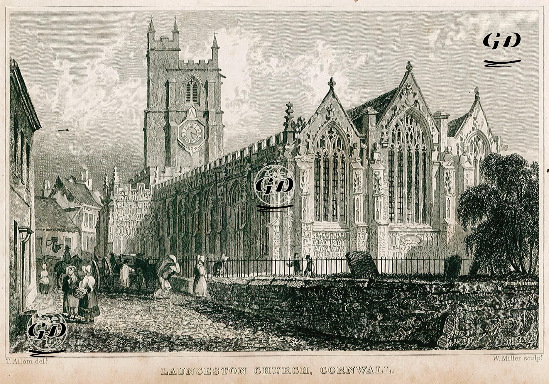 St.Mary Magdalene Kilisesi, Launceston, Cornwall - Thomas Allom (1804-1872) - 1830