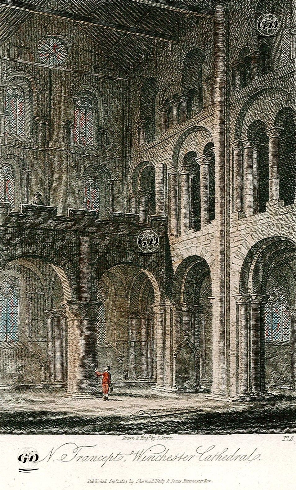 Winchester Kadetralinin Kuzey Çapraz Kanadı (Transept) - James Sargant Storer (1771-1853) - 1813