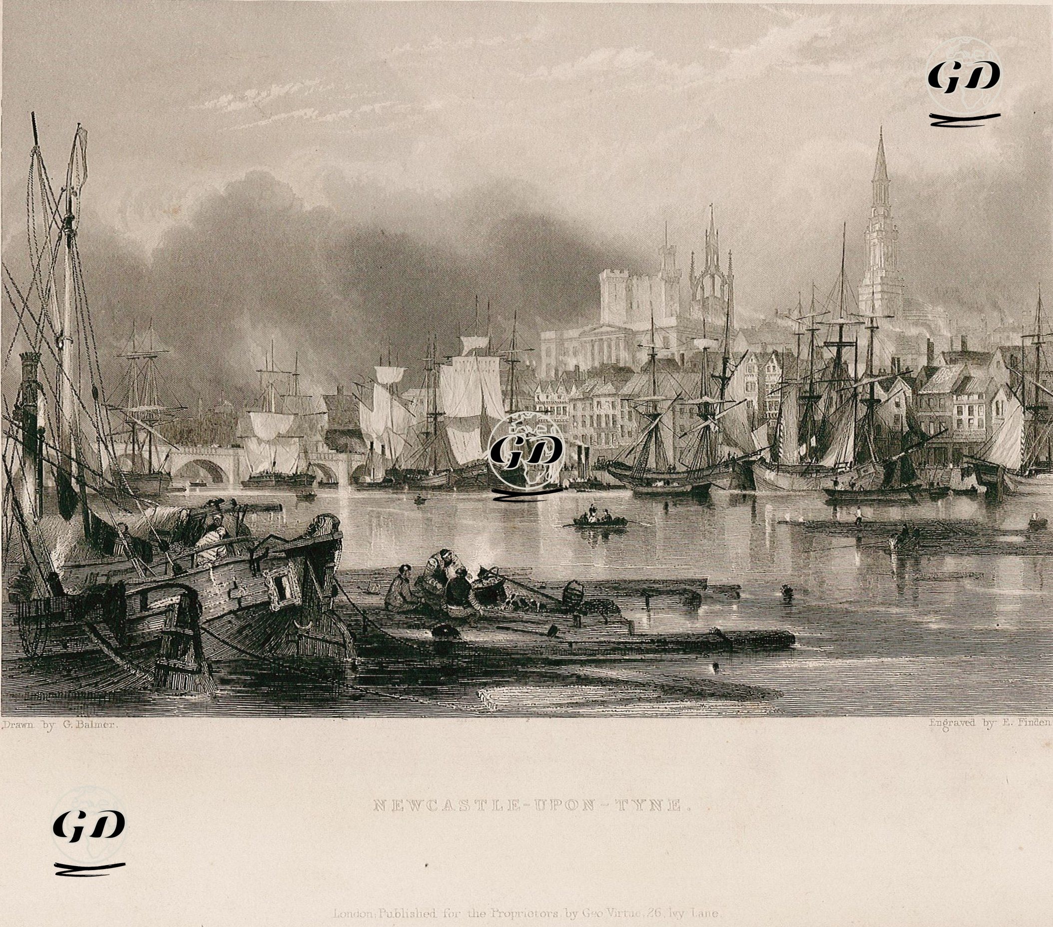 Newcastle Upon Tyne - George Balmer (1805-1846) - 1842