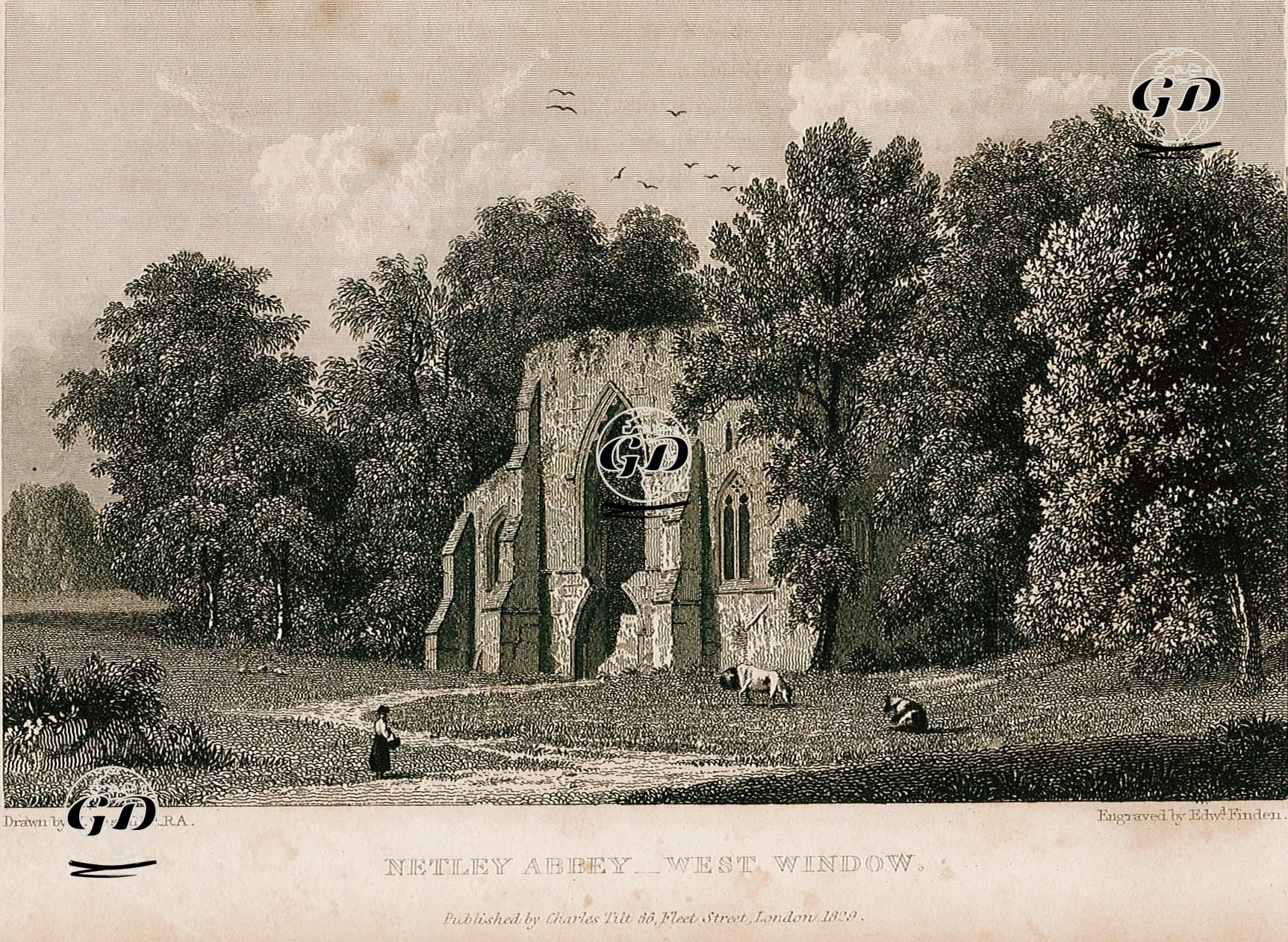 Netley Manastırının Batı Penceresi - William Westall (1781-1850) - 1829