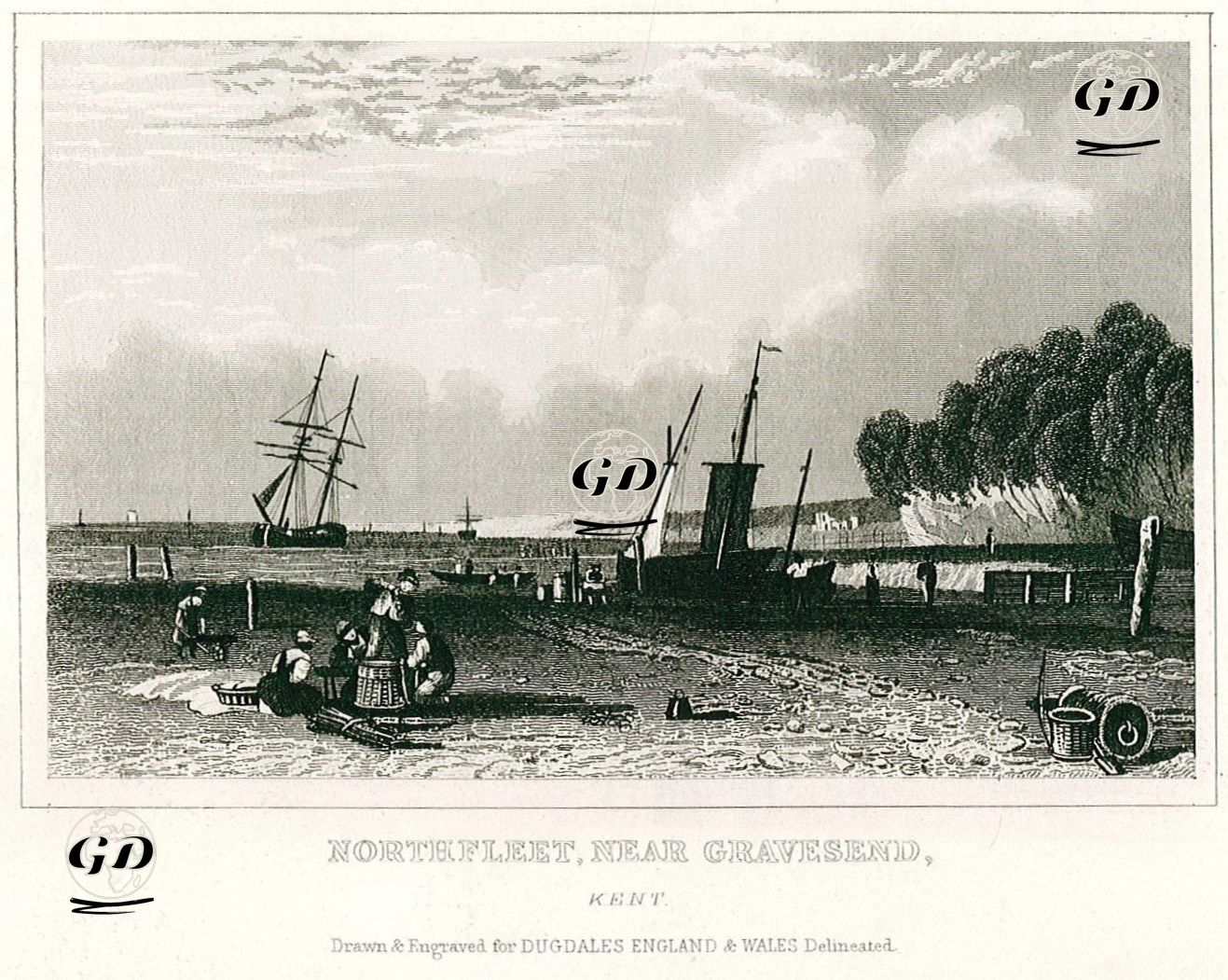 Gravesend Yakınlarında Northfleet, Kent -  - 1845