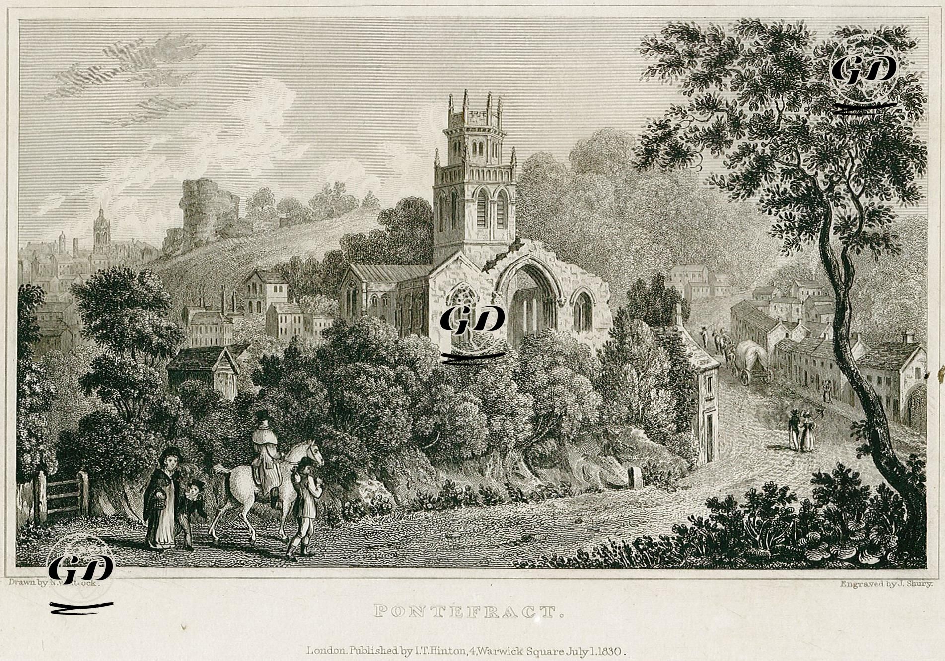 Pontefract - Nathaniel Whittock (1791-1860) - 1830