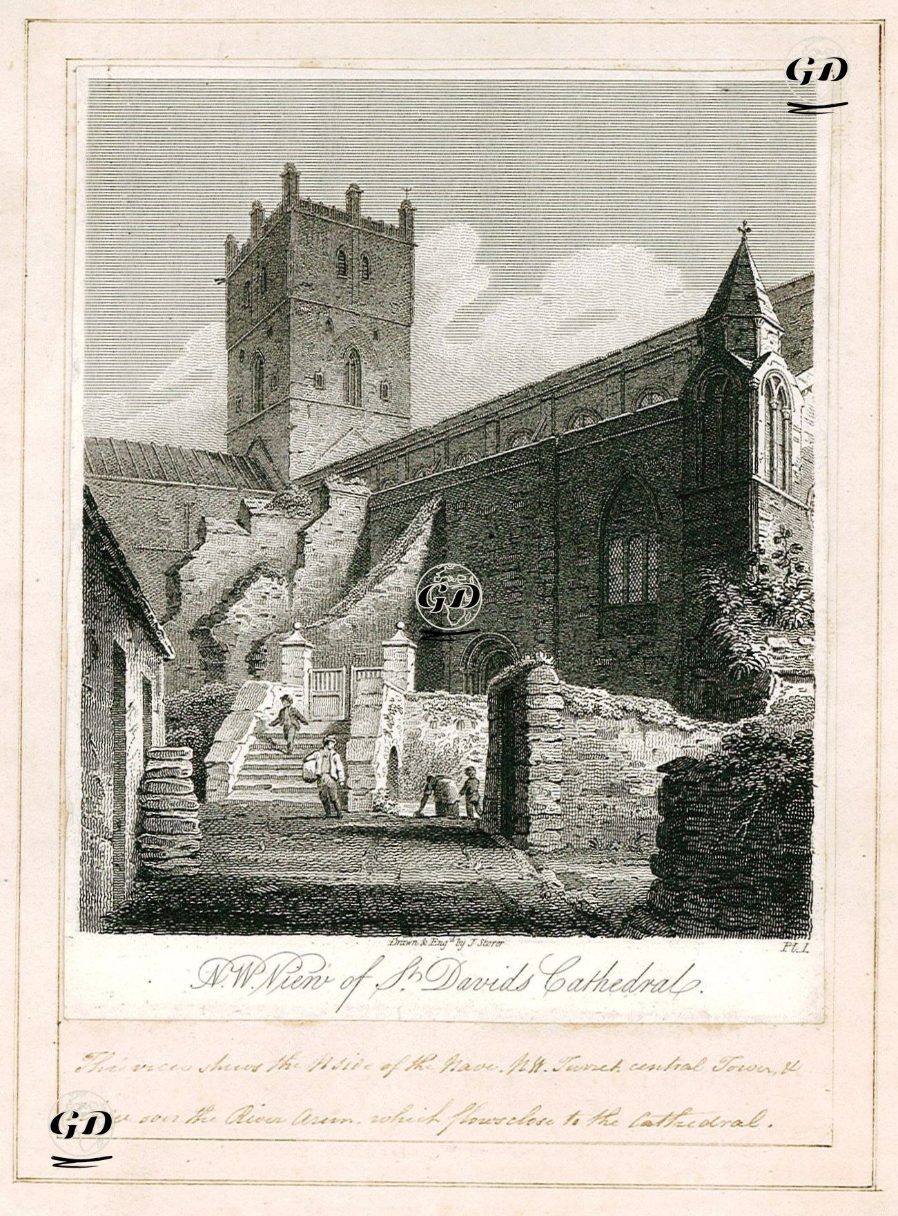 St.Davids Kathedralinin Kuzeybatıdan Görünümü - James Sargant Storer (1771-1853) - 1813